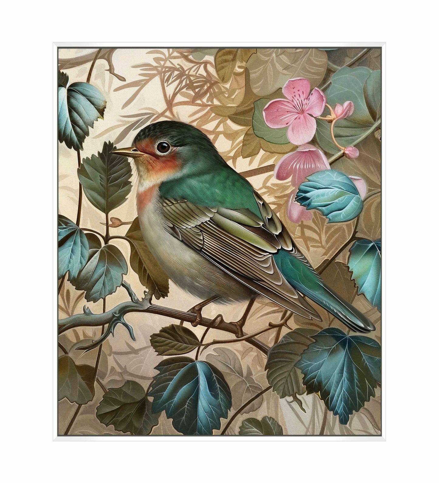 Sweet Melody - Songbird Among Blossoms - Gallery Wrapped Canvas