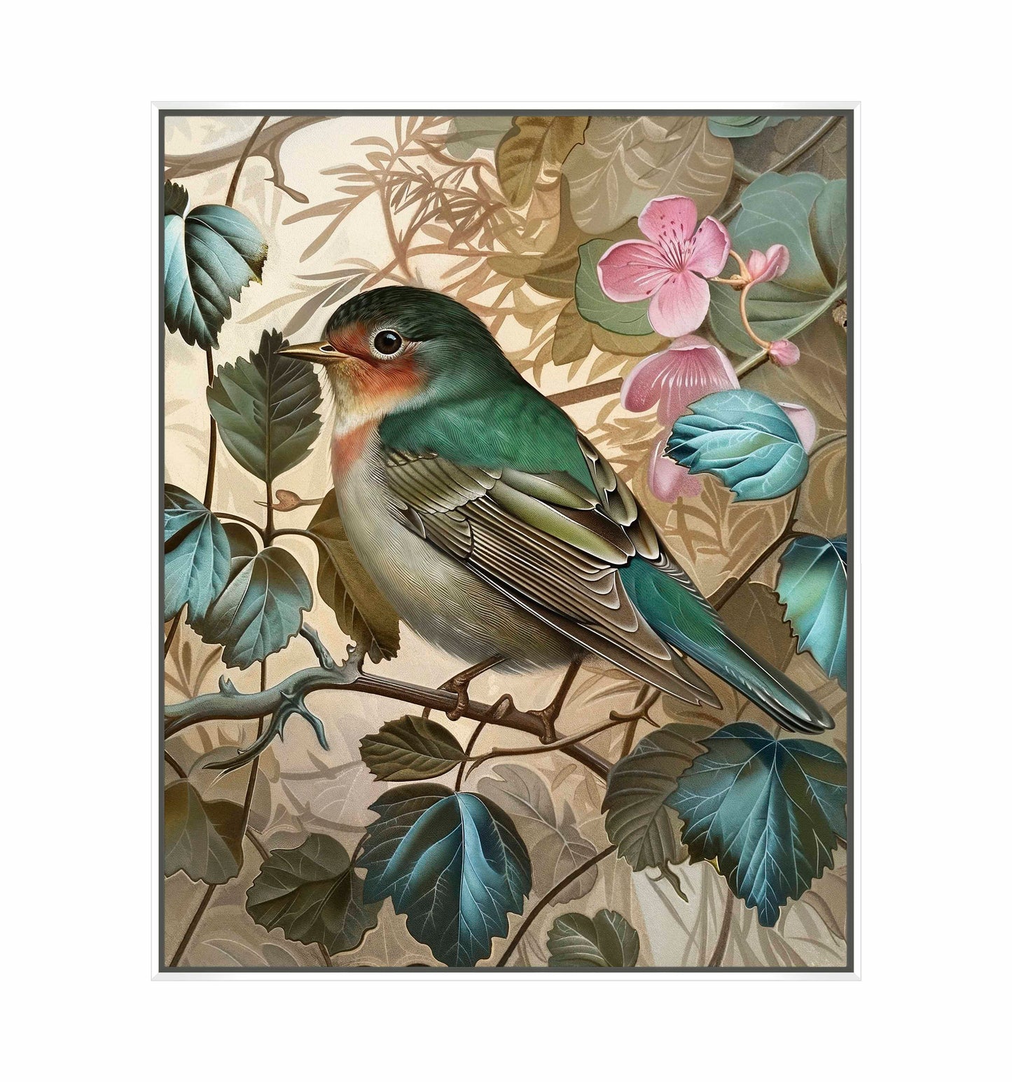 Sweet Melody - Songbird Among Blossoms - Gallery Wrapped Canvas