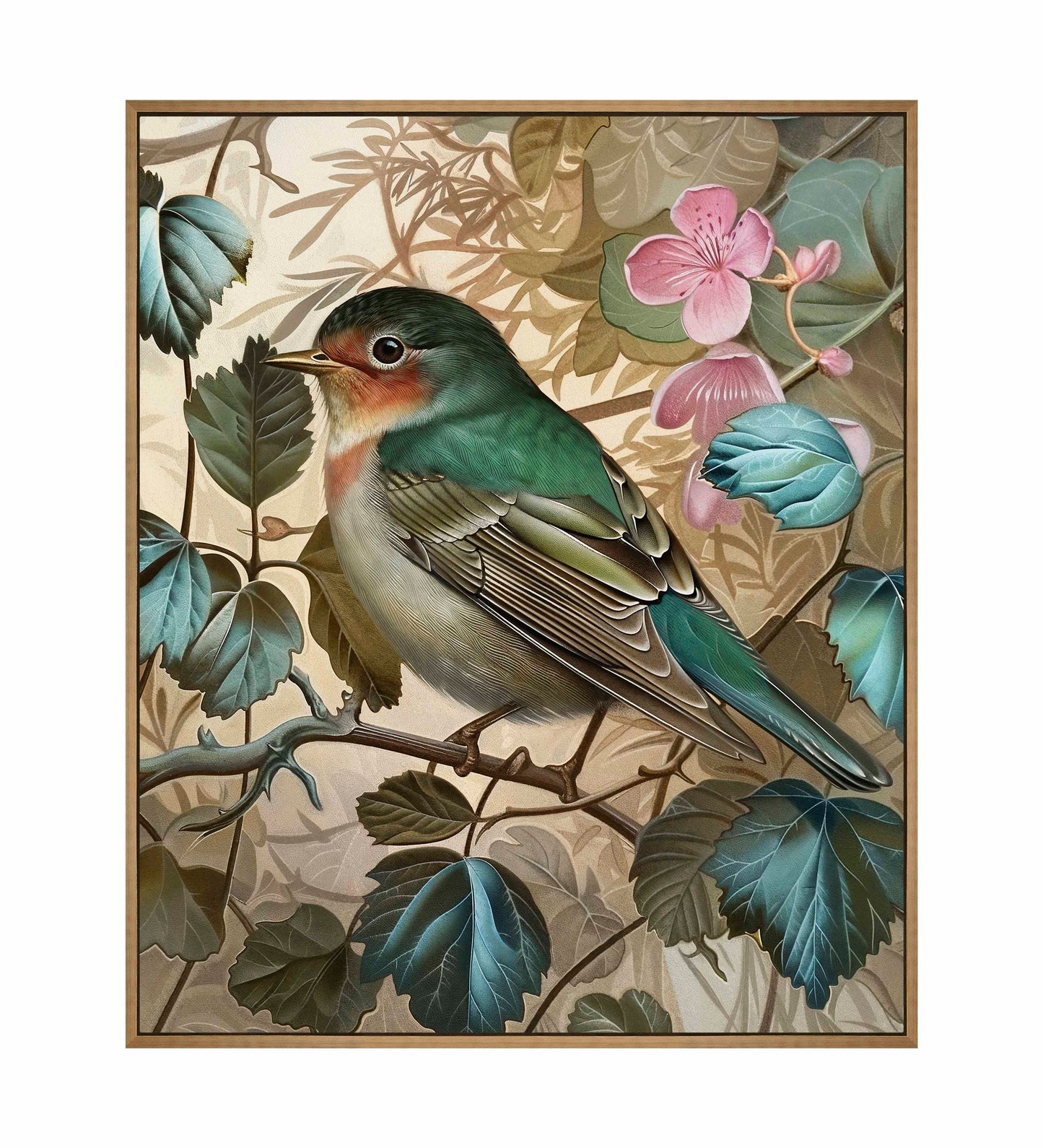 Sweet Melody - Songbird Among Blossoms - Gallery Wrapped Canvas