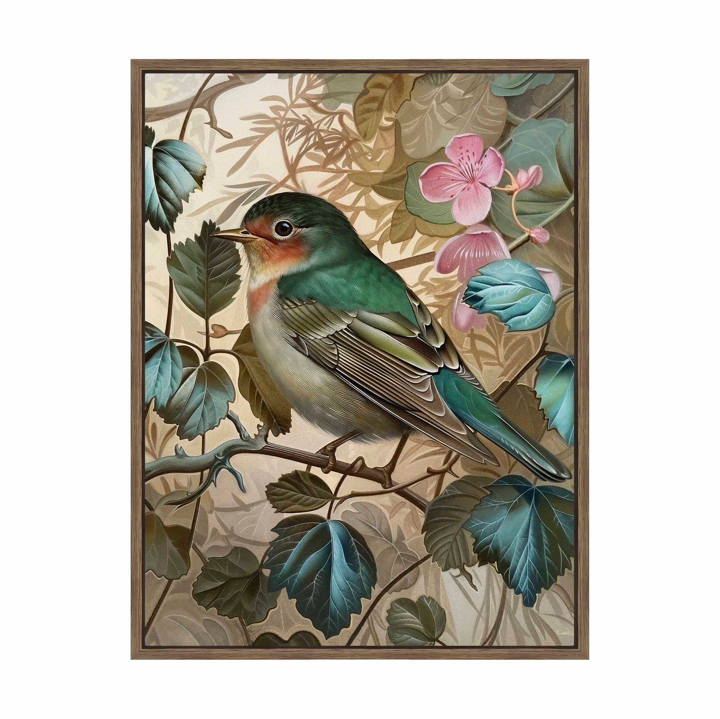 Sweet Melody - Songbird Among Blossoms - Gallery Wrapped Canvas