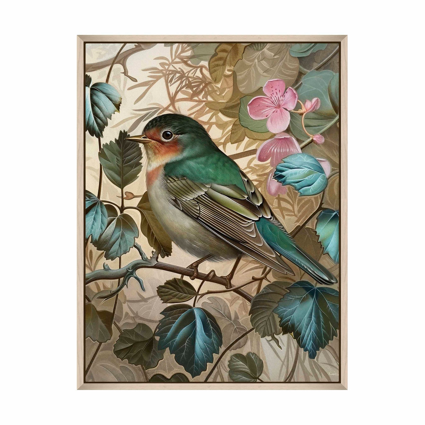 Sweet Melody - Songbird Among Blossoms - Gallery Wrapped Canvas