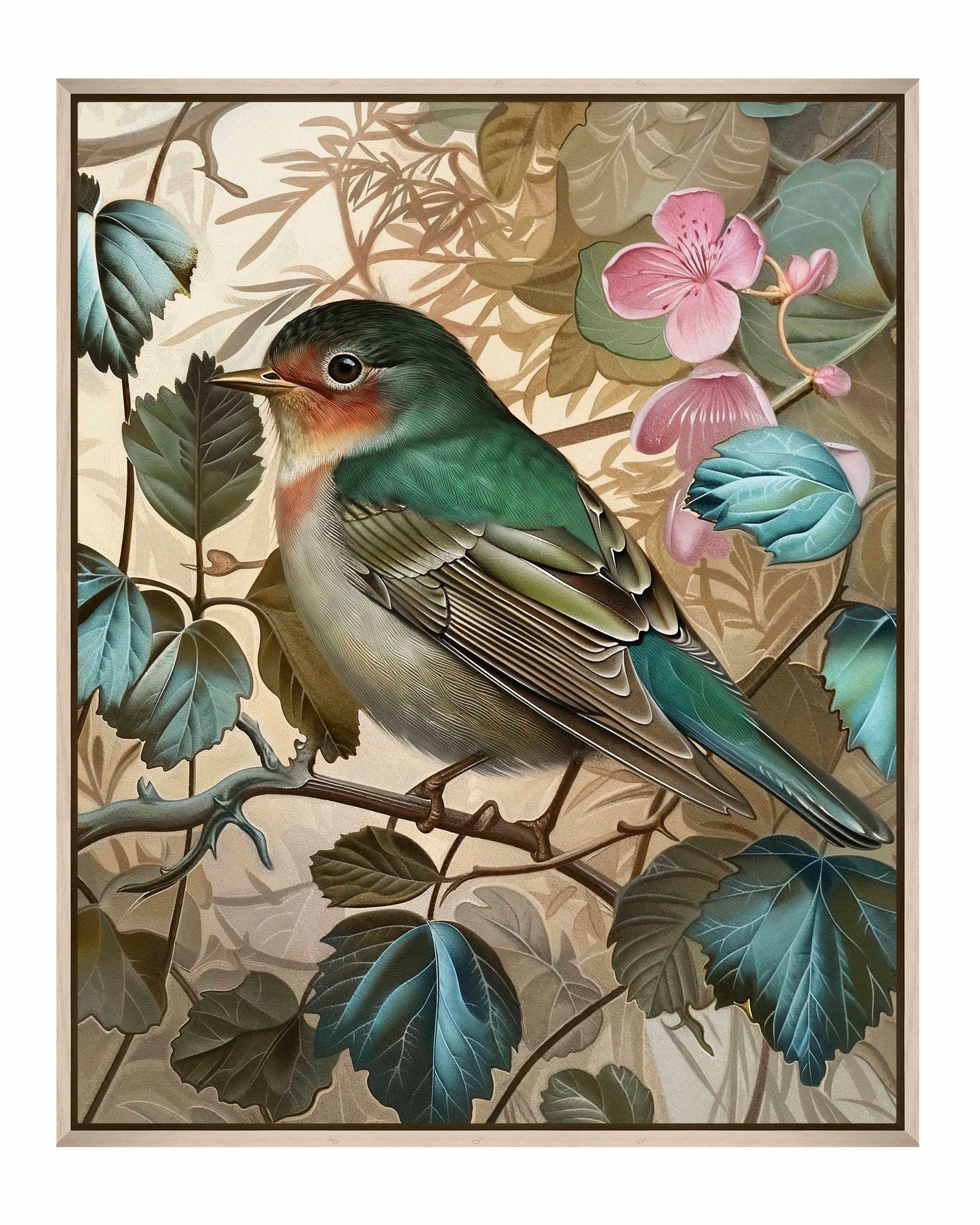 Sweet Melody - Songbird Among Blossoms - Gallery Wrapped Canvas