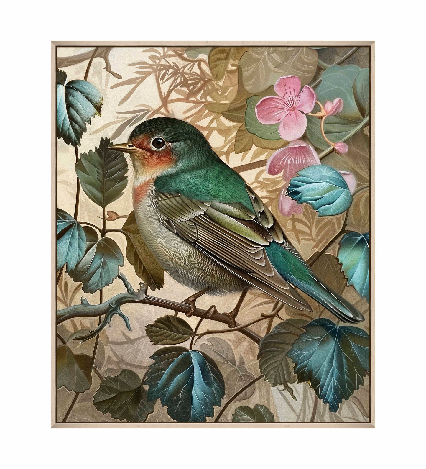 Sweet Melody - Songbird Among Blossoms - Gallery Wrapped Canvas