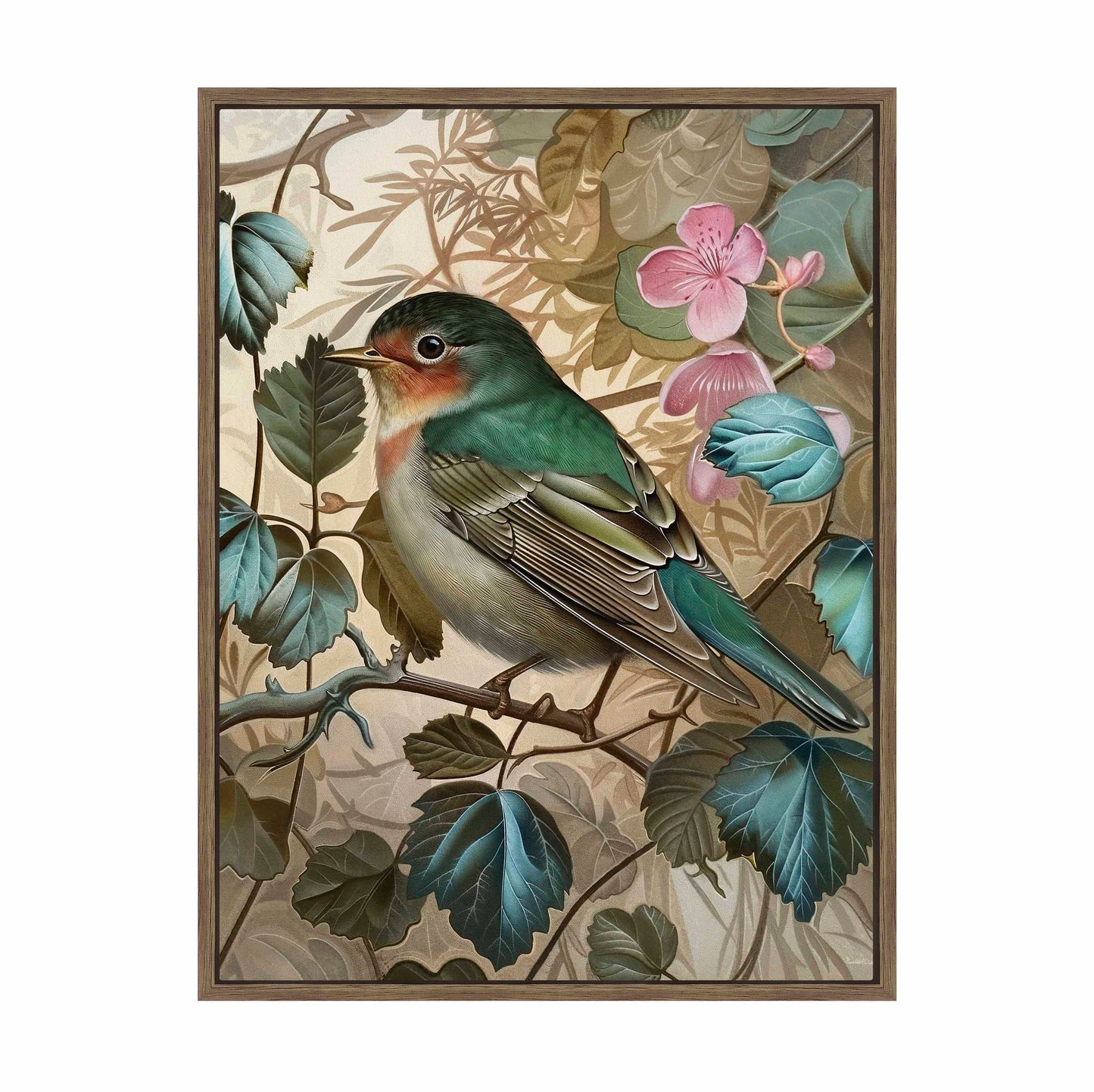 Sweet Melody - Songbird Among Blossoms - Gallery Wrapped Canvas