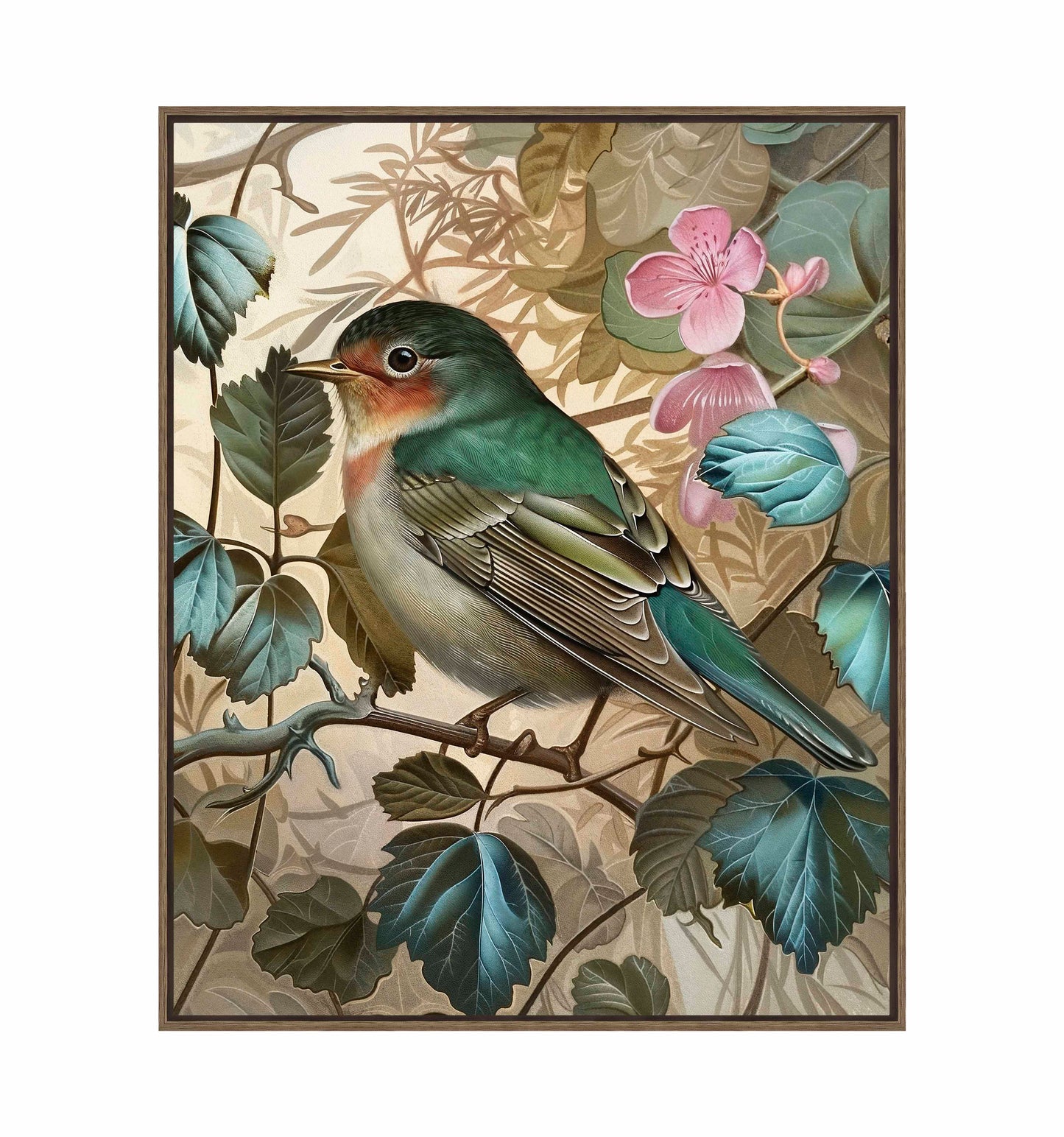 Sweet Melody - Songbird Among Blossoms - Gallery Wrapped Canvas