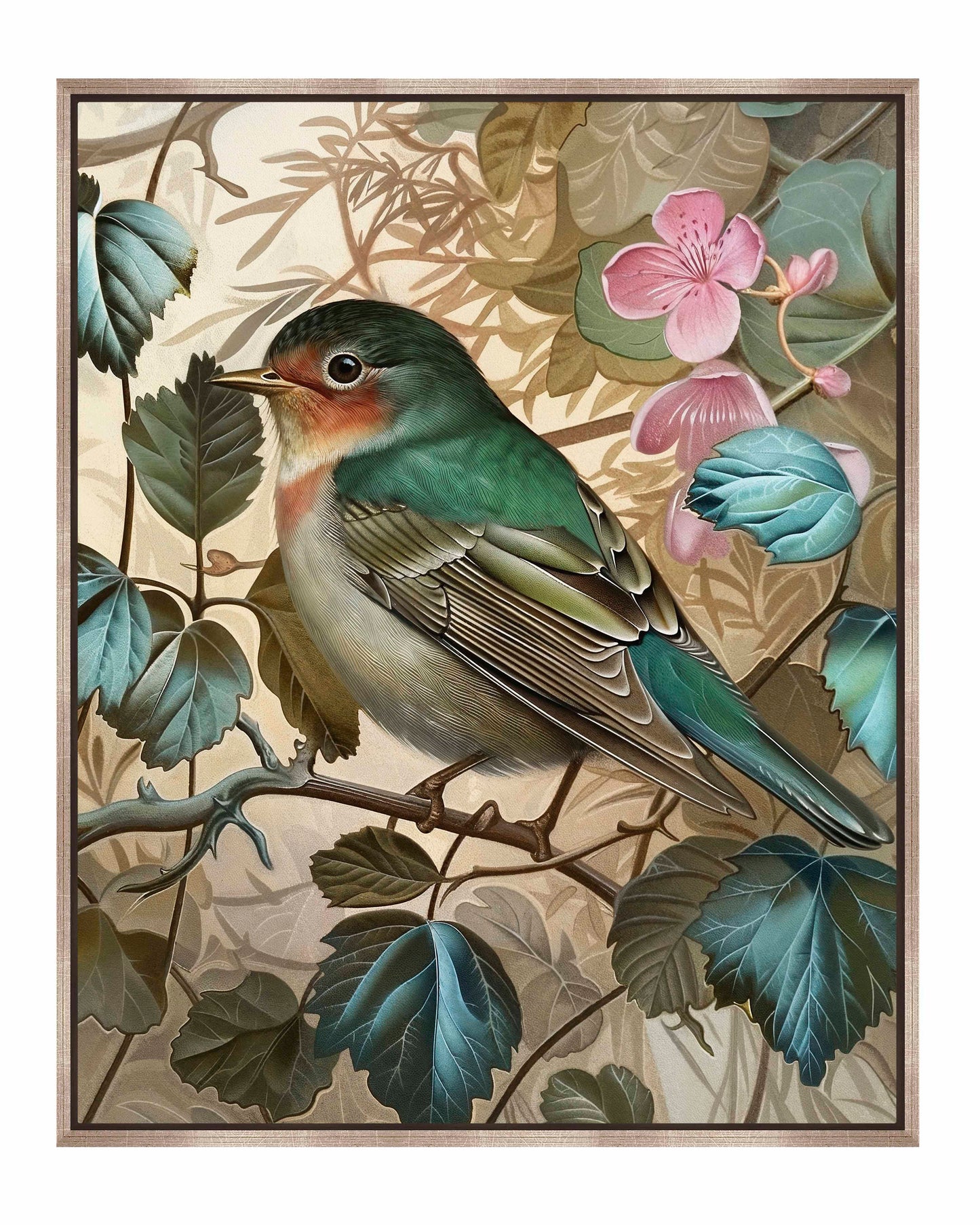 Sweet Melody - Songbird Among Blossoms - Gallery Wrapped Canvas