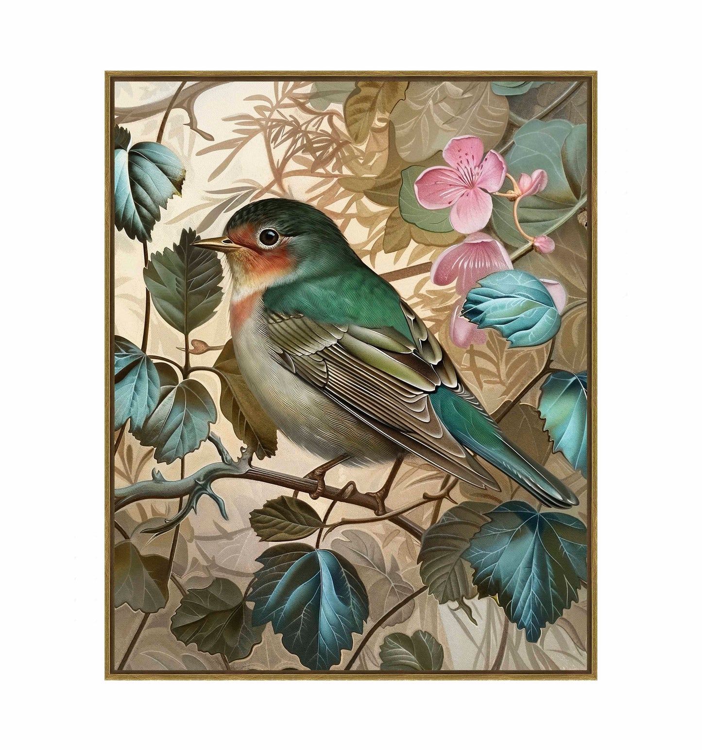 Sweet Melody - Songbird Among Blossoms - Gallery Wrapped Canvas