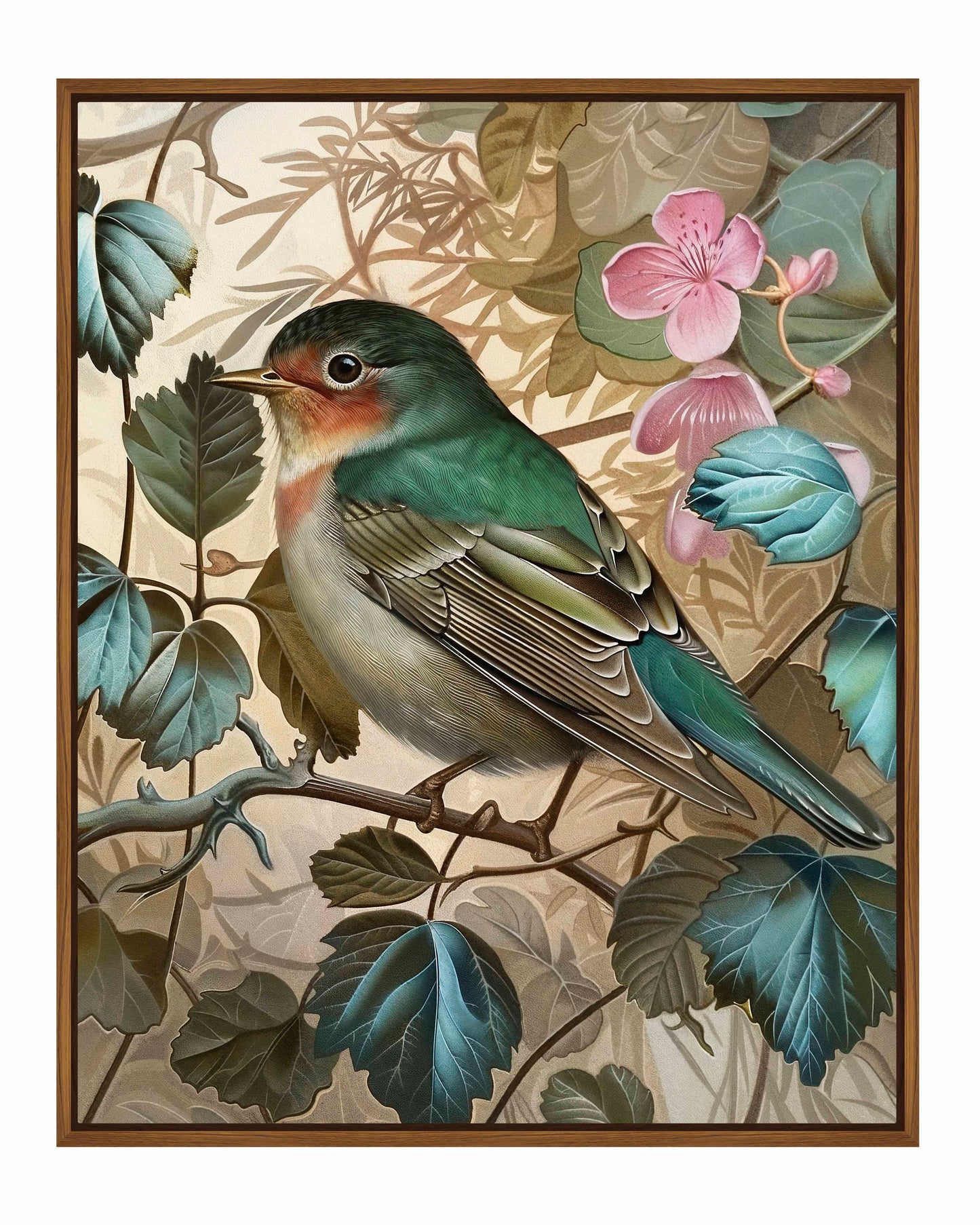 Sweet Melody - Songbird Among Blossoms - Gallery Wrapped Canvas