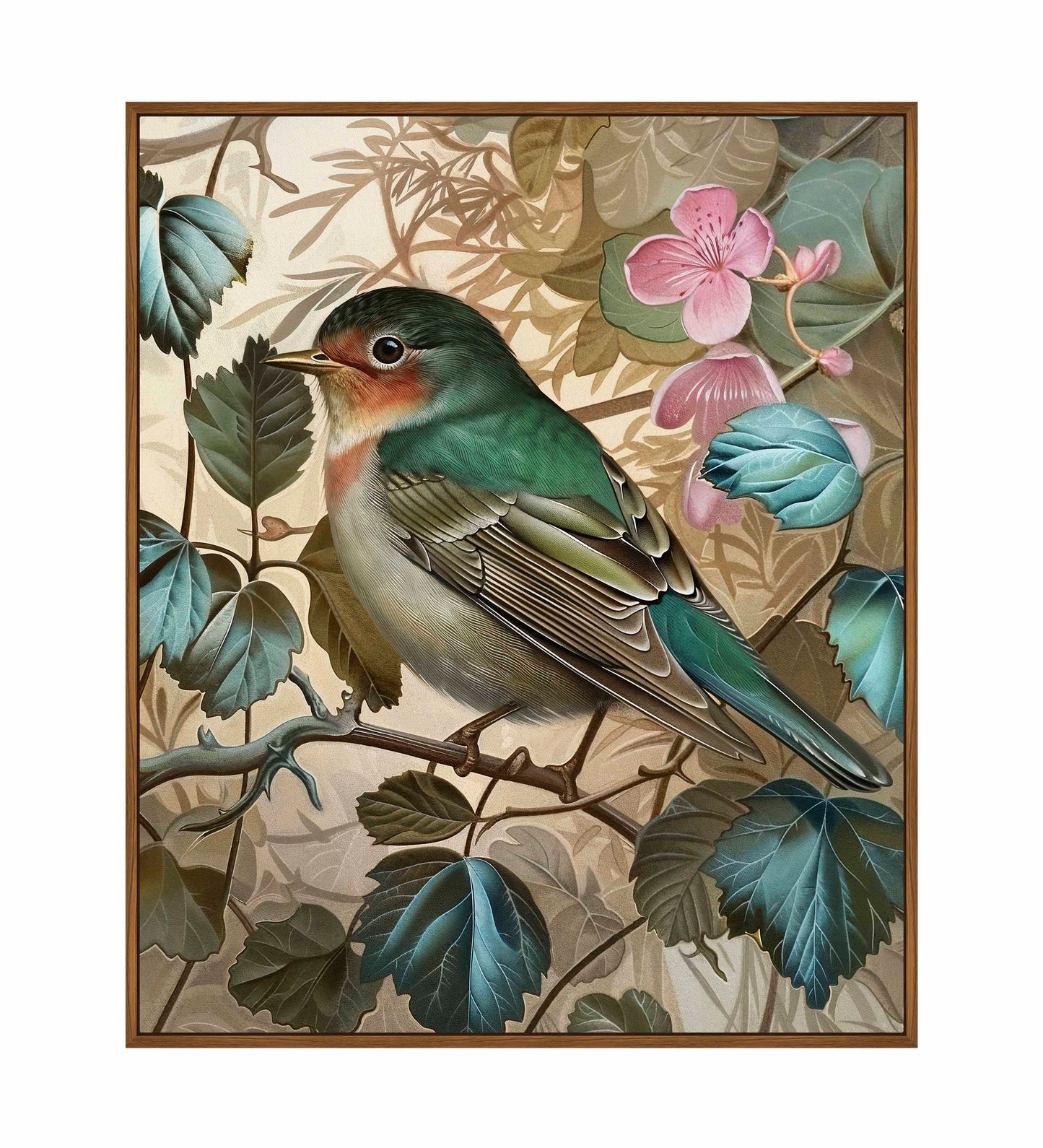 Sweet Melody - Songbird Among Blossoms - Gallery Wrapped Canvas