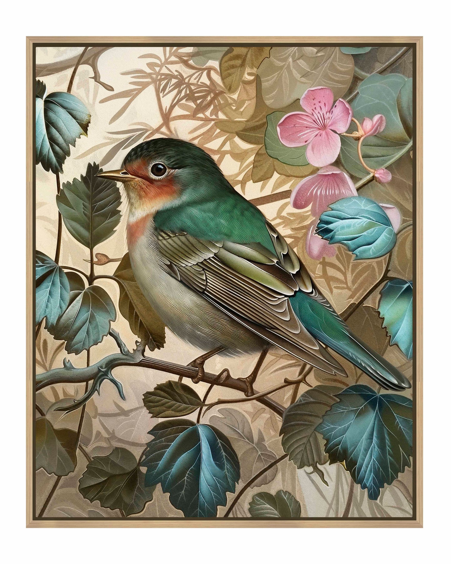 Sweet Melody - Songbird Among Blossoms - Gallery Wrapped Canvas