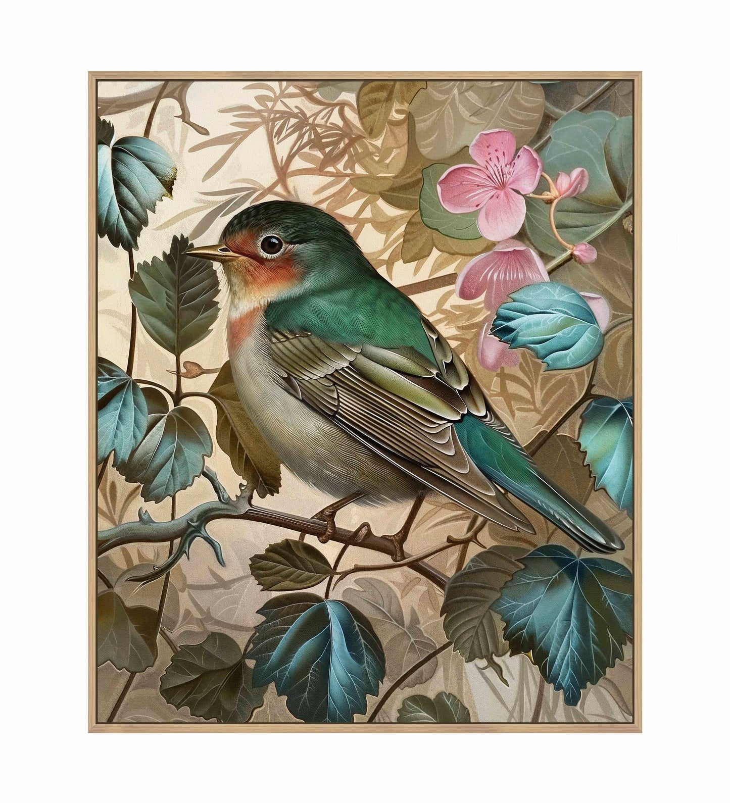 Sweet Melody - Songbird Among Blossoms - Gallery Wrapped Canvas
