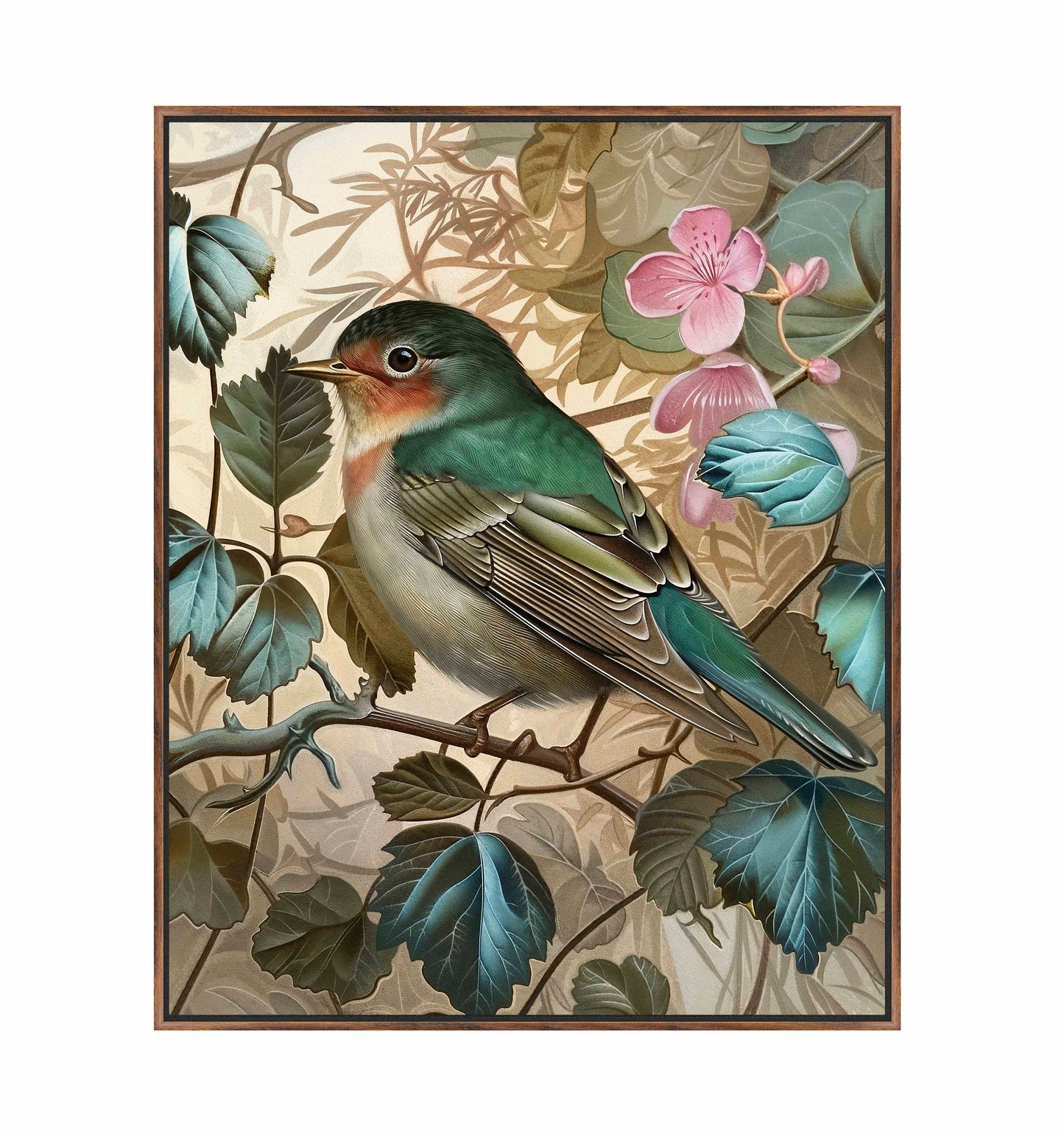 Sweet Melody - Songbird Among Blossoms - Gallery Wrapped Canvas