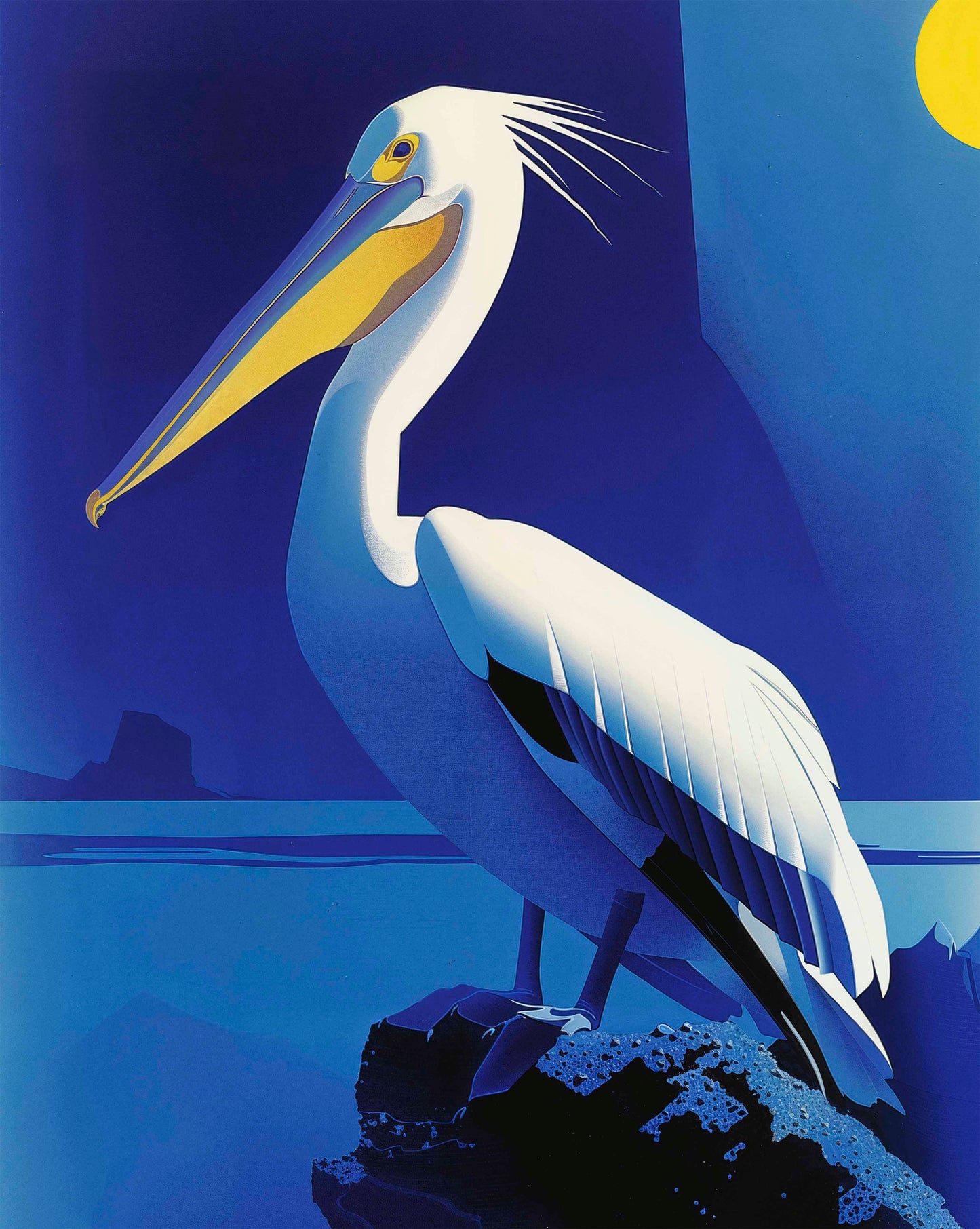 Moonlit Majesty - Pelican by the Sea - Limited Edition Canvas