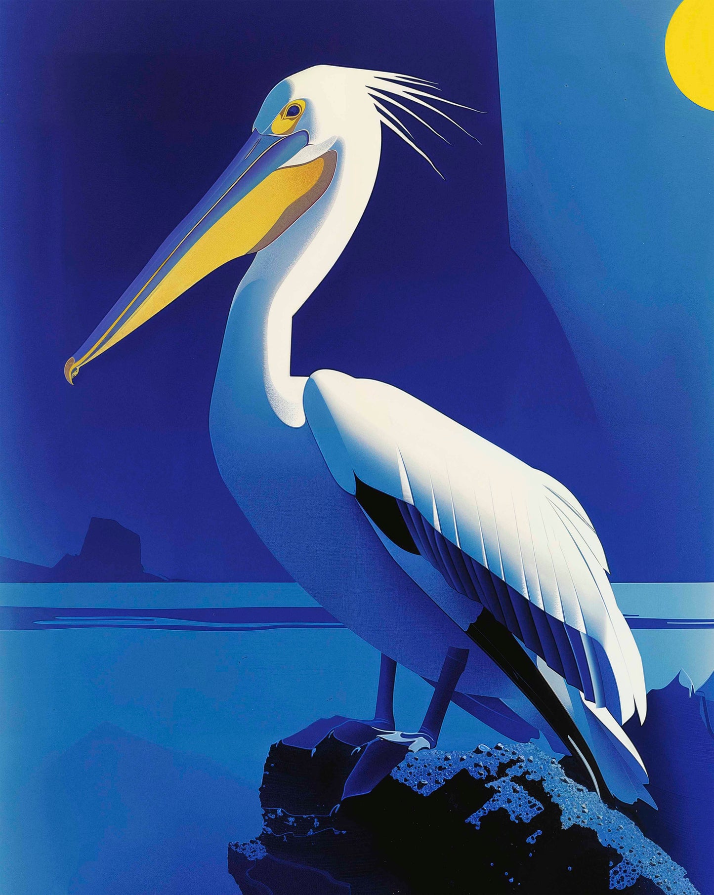 Moonlit Majesty - Pelican by the Sea - Limited Edition Canvas