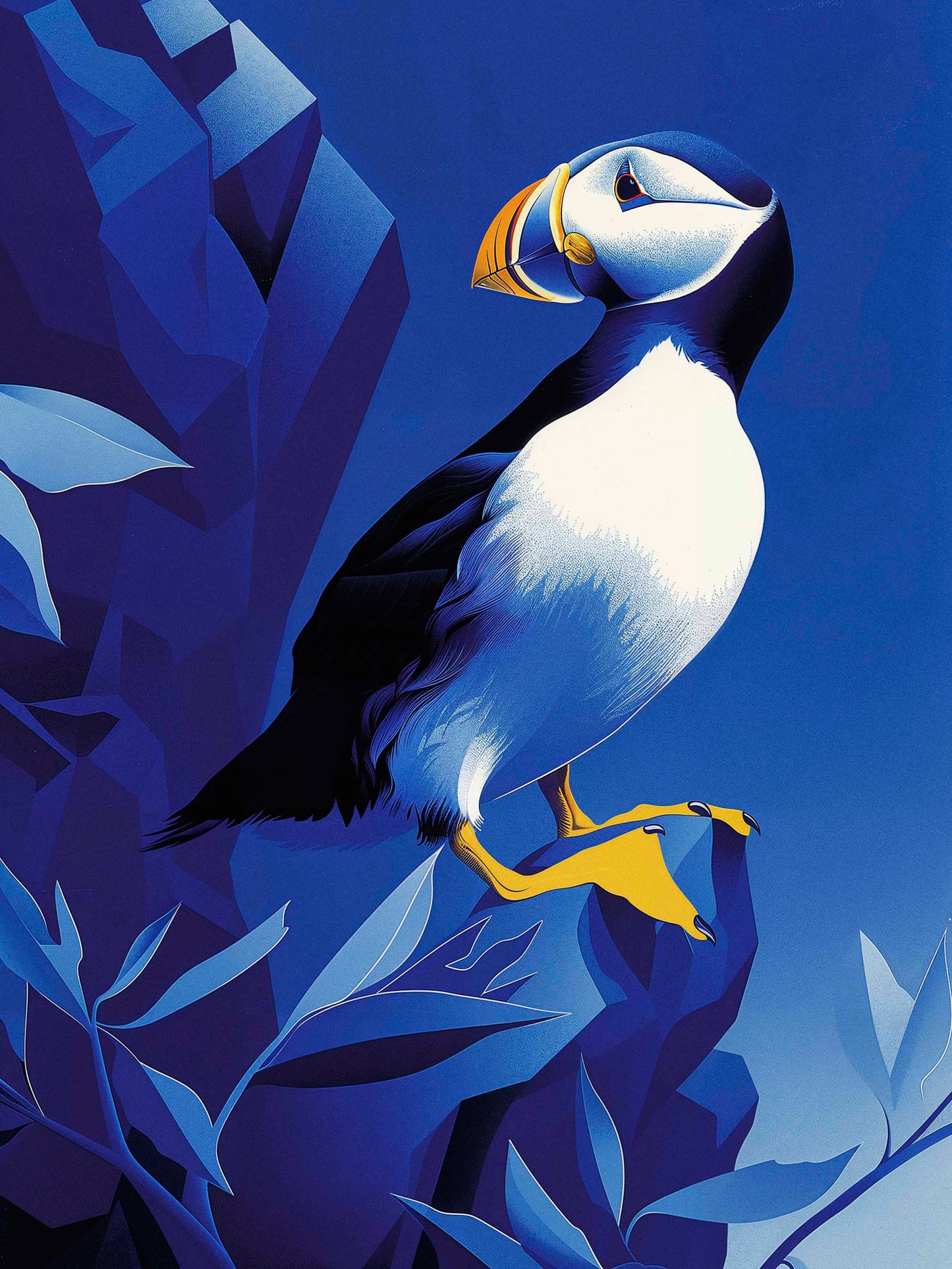 Arctic Sentinel - Puffin on Rocky Cliff - Limited Edition Canvas