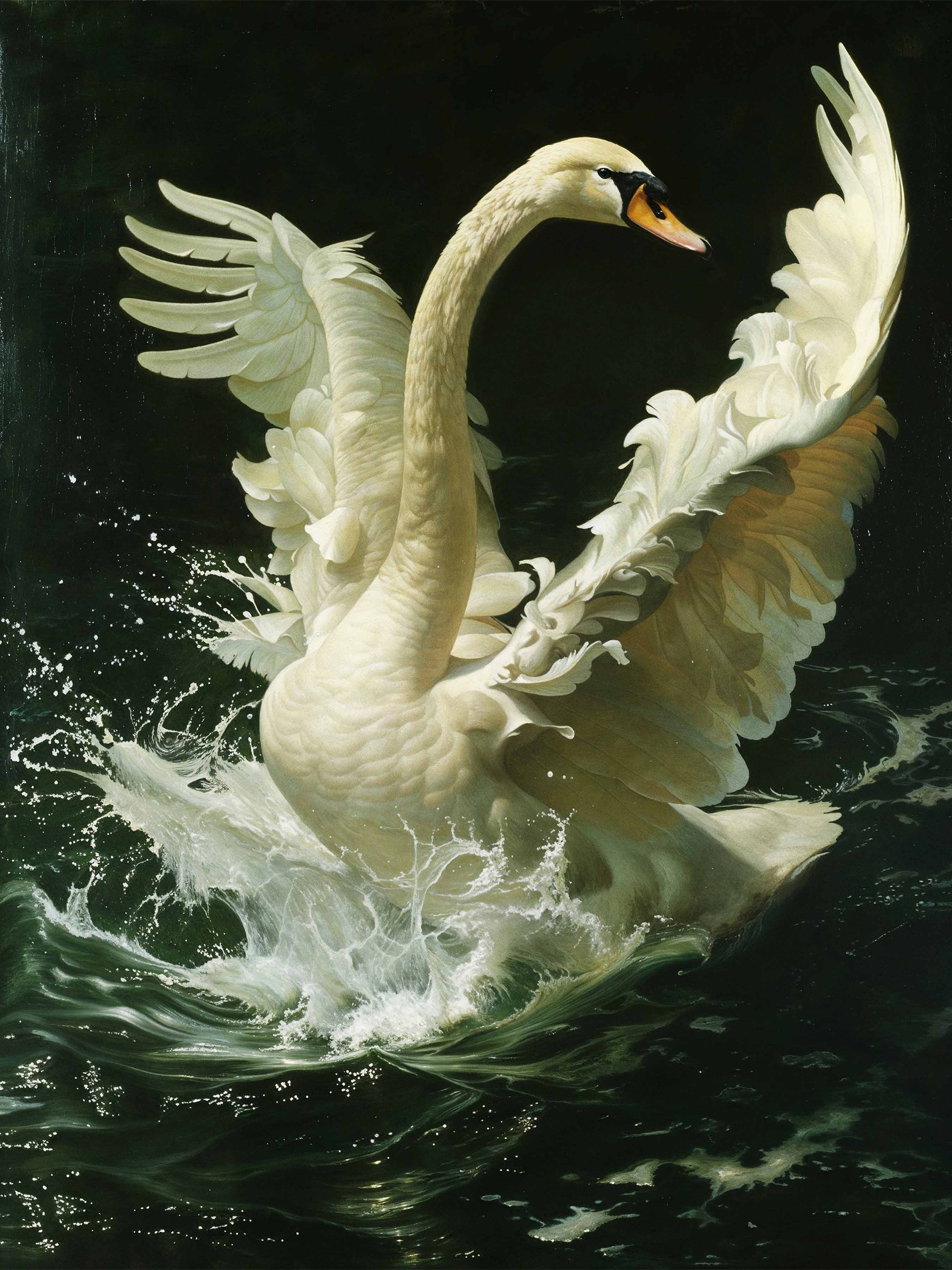 Ethereal Majesty - Swan in Flight - Limited Edition Canvas Limited