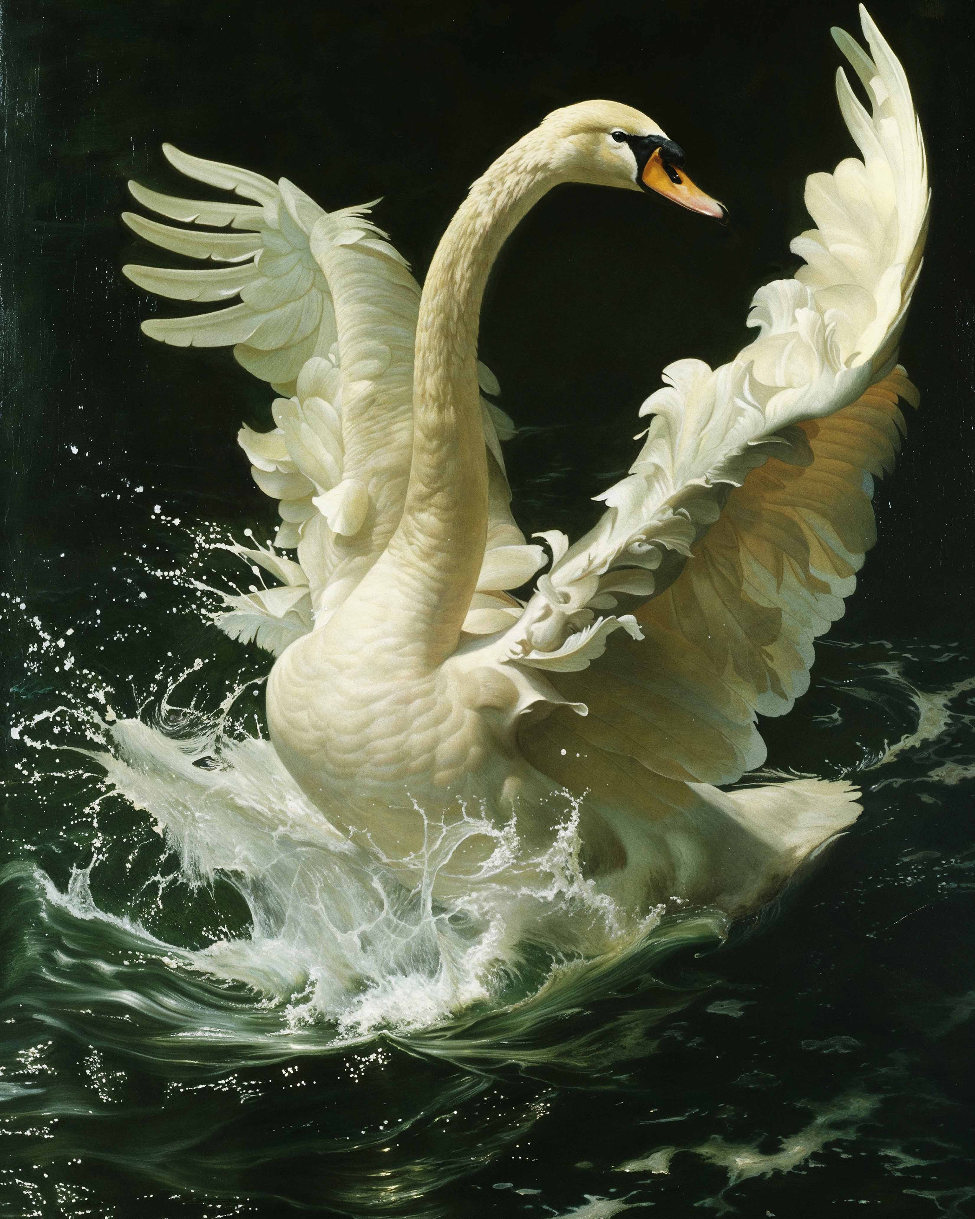 Ethereal Majesty - Swan in Flight - Limited Edition Canvas Limited