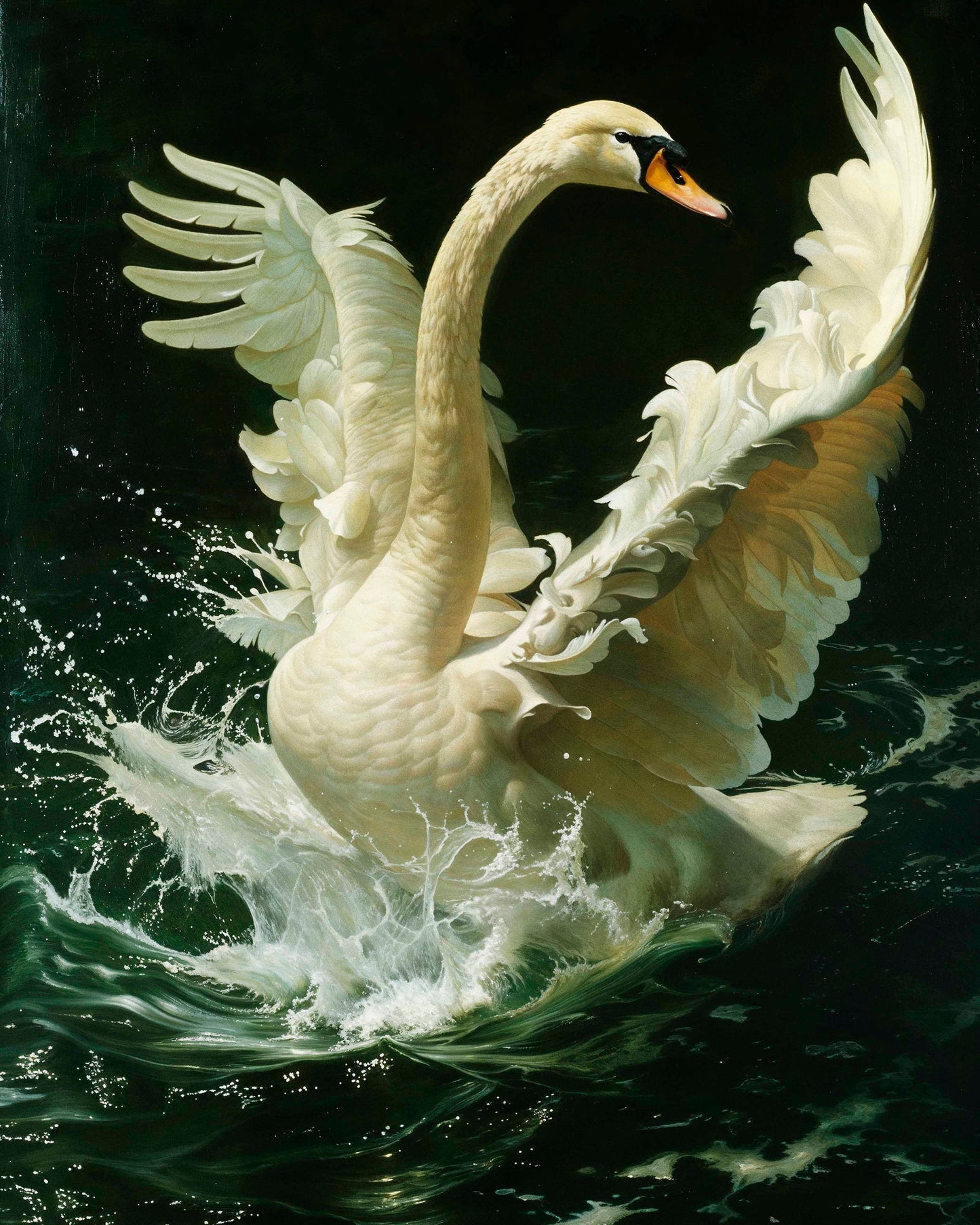 Ethereal Majesty - Swan in Flight - Limited Edition Canvas