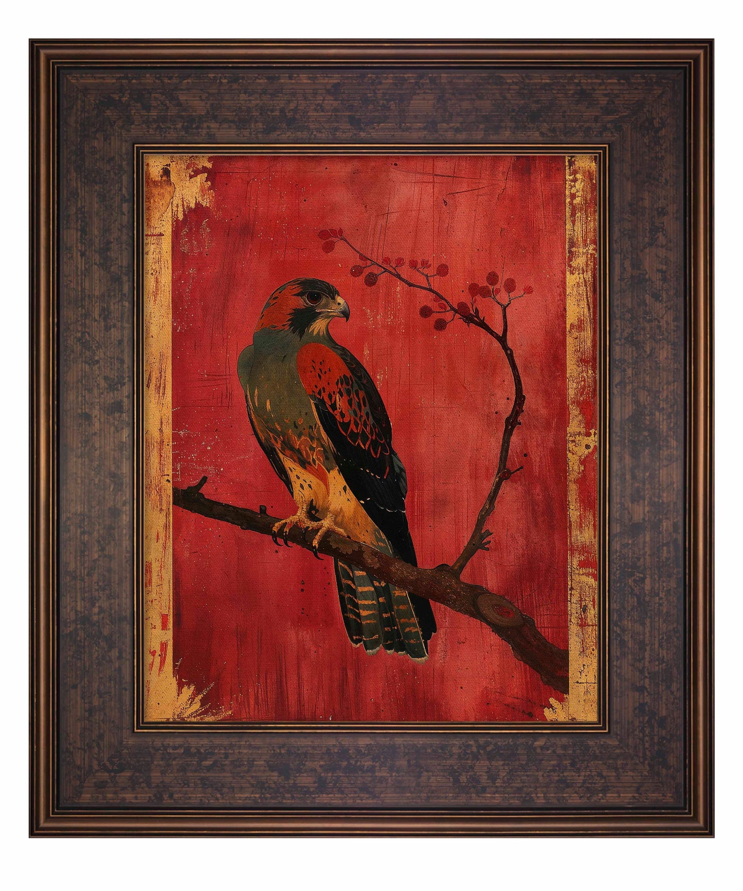 Crimson Majesty - Falcon of the Silk Road - Limited Edition Canvas