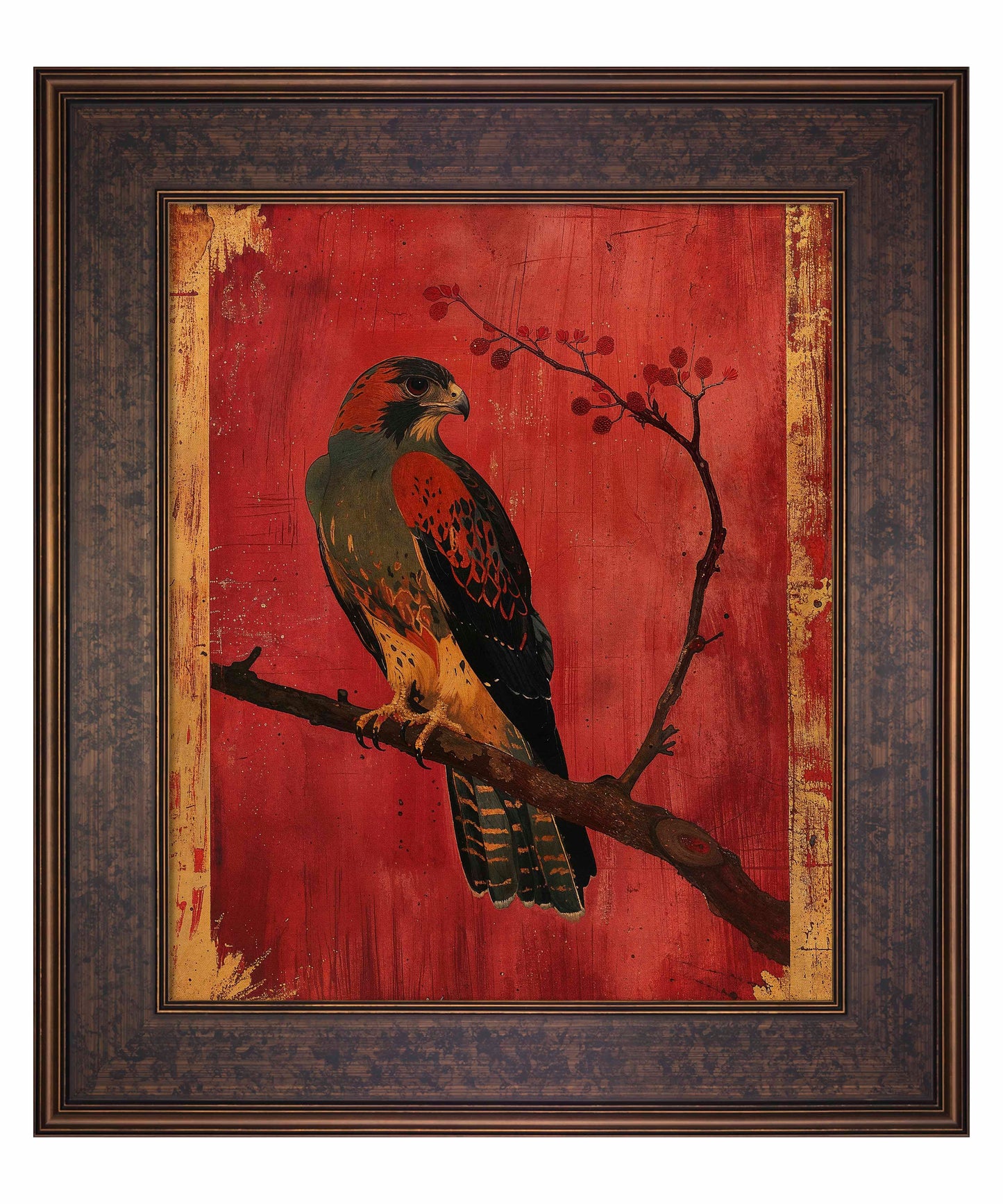 Crimson Majesty - Falcon of the Silk Road - Limited Edition Canvas
