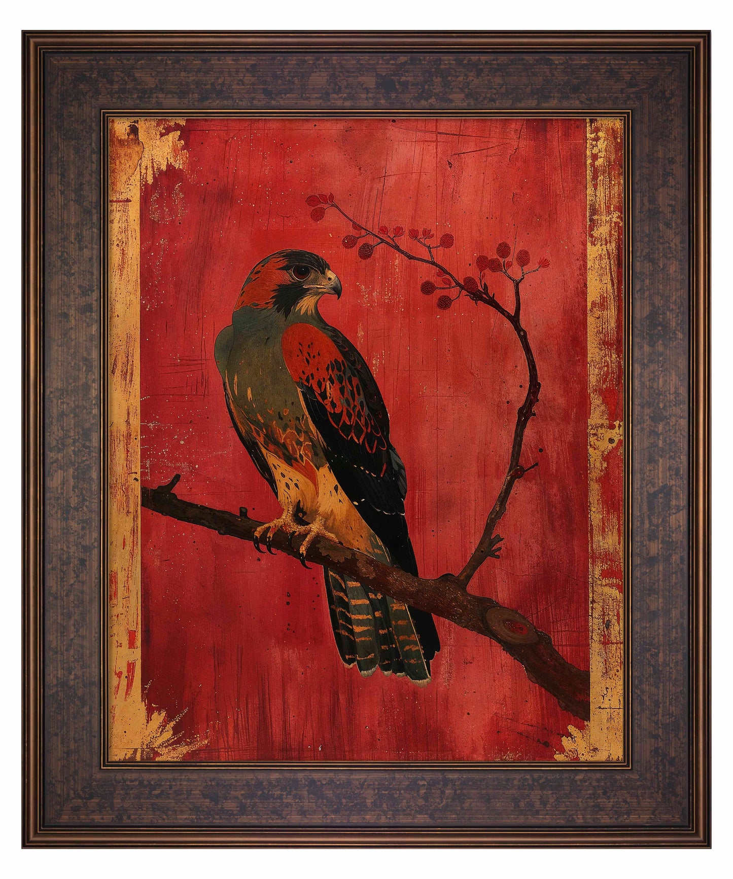 Crimson Majesty - Falcon of the Silk Road - Limited Edition Canvas