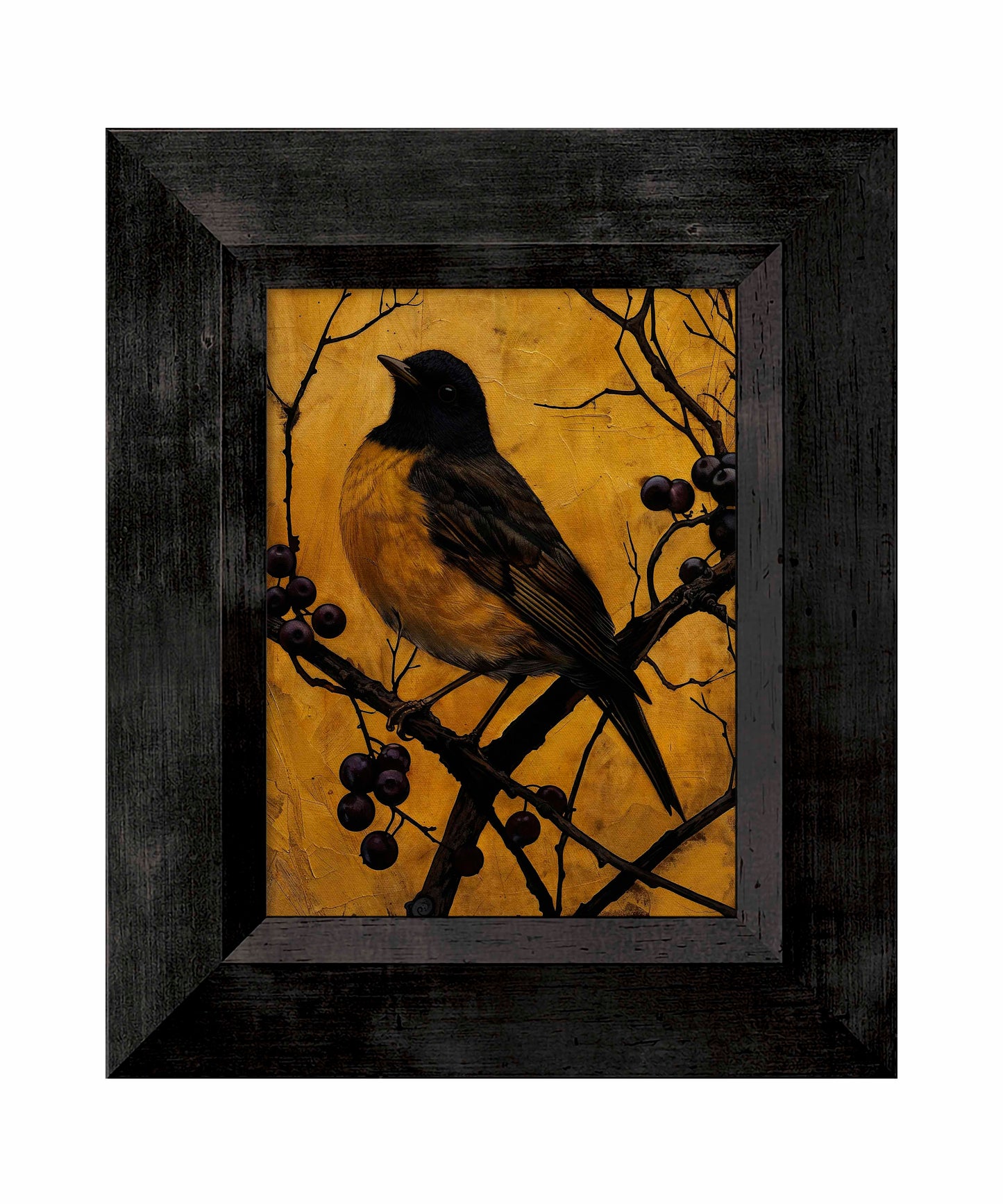 Golden Twilight - Warbler Among Berries - Limited Edition Canvas