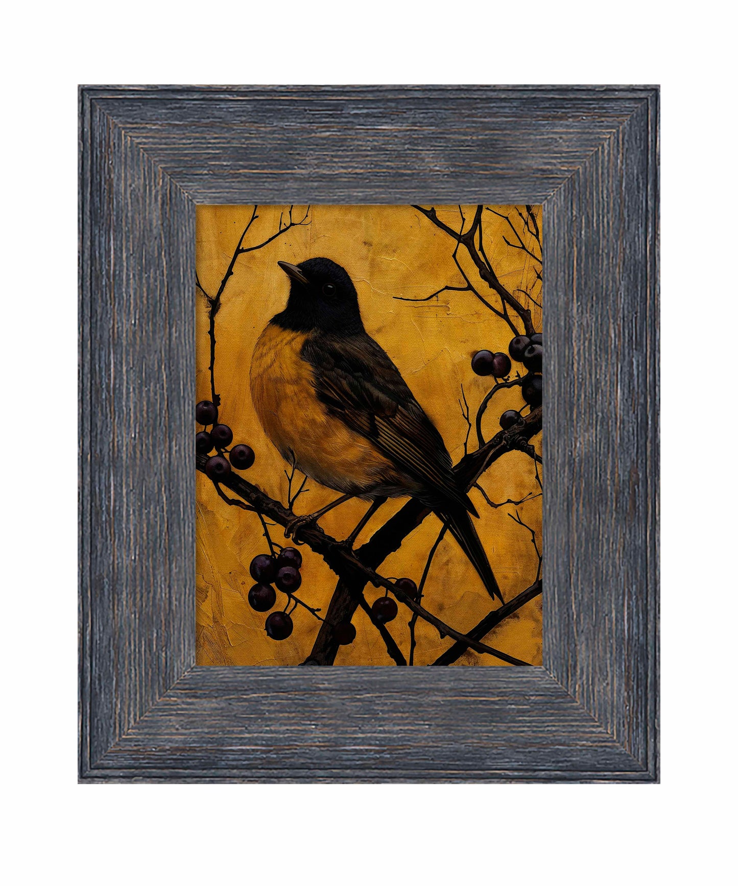 Golden Twilight - Warbler Among Berries - Limited Edition Canvas
