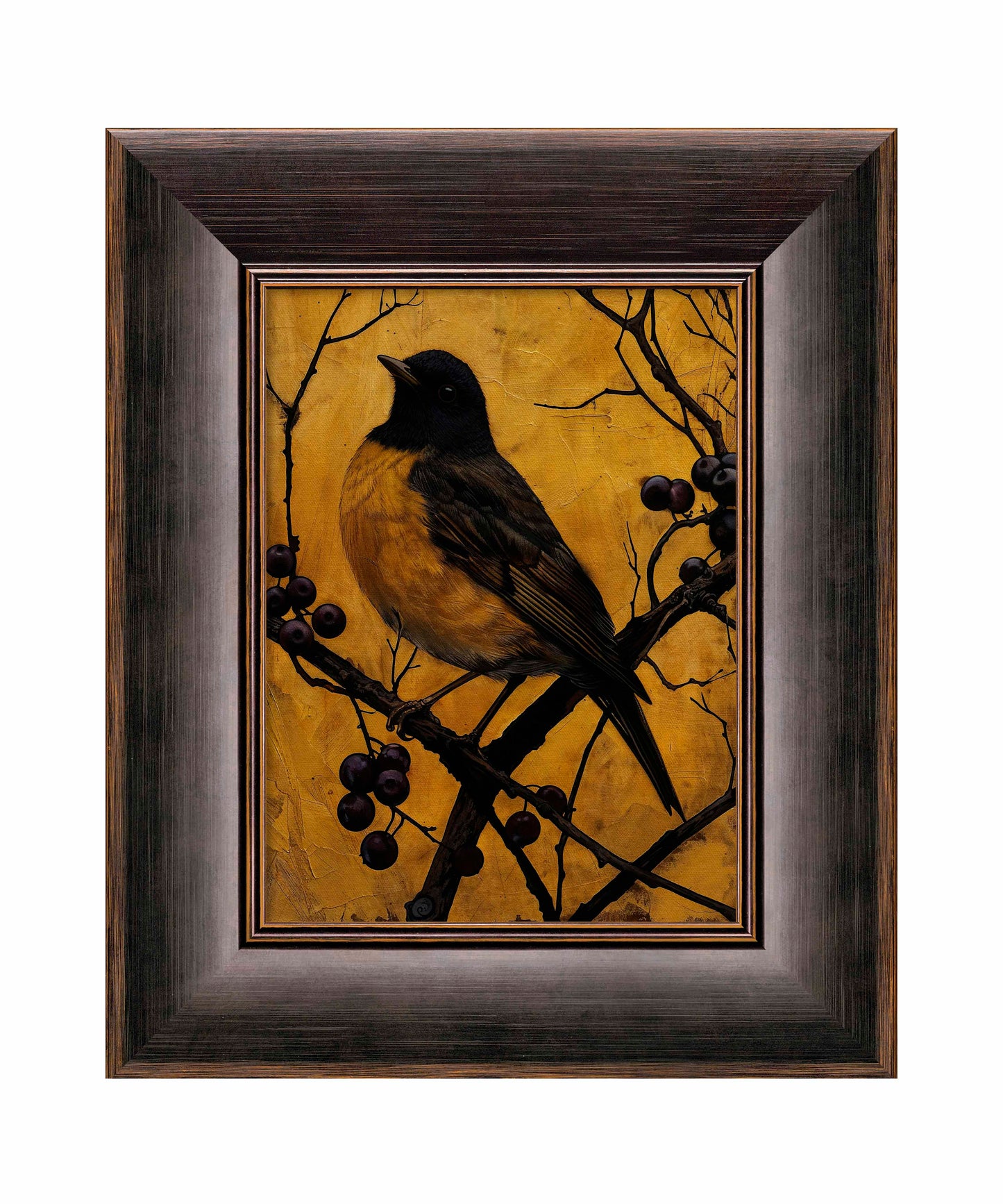 Golden Twilight - Warbler Among Berries - Limited Edition Canvas