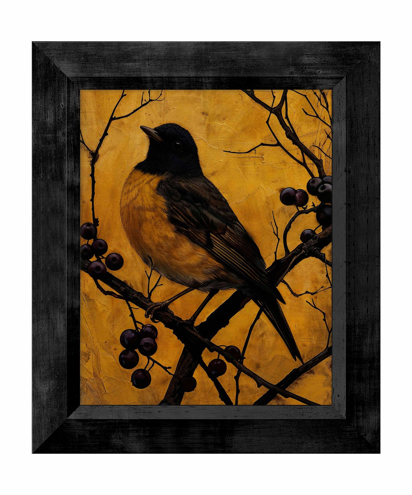 Golden Twilight - Warbler Among Berries - Limited Edition Canvas