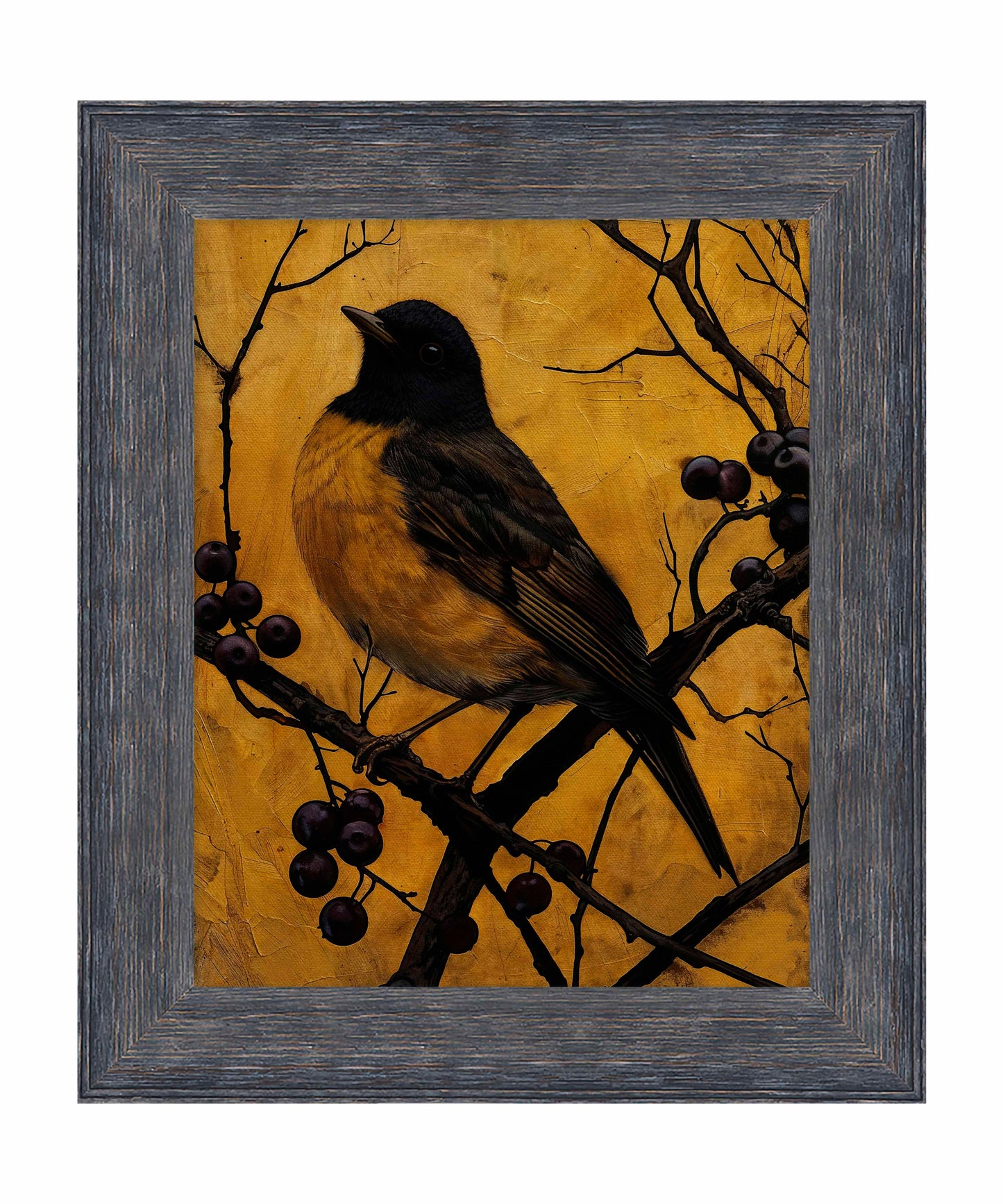 Golden Twilight - Warbler Among Berries - Limited Edition Canvas