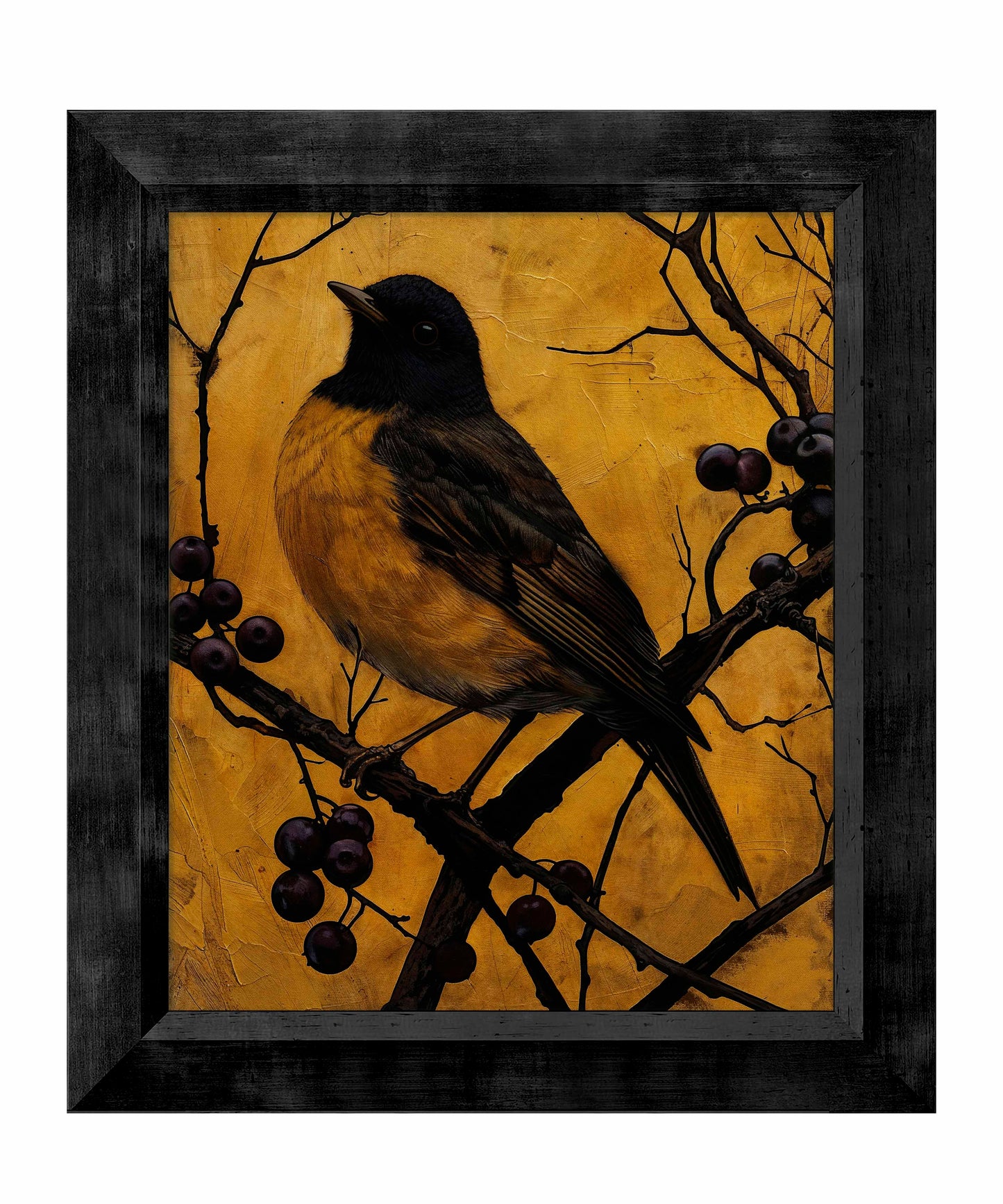 Golden Twilight - Warbler Among Berries - Limited Edition Canvas