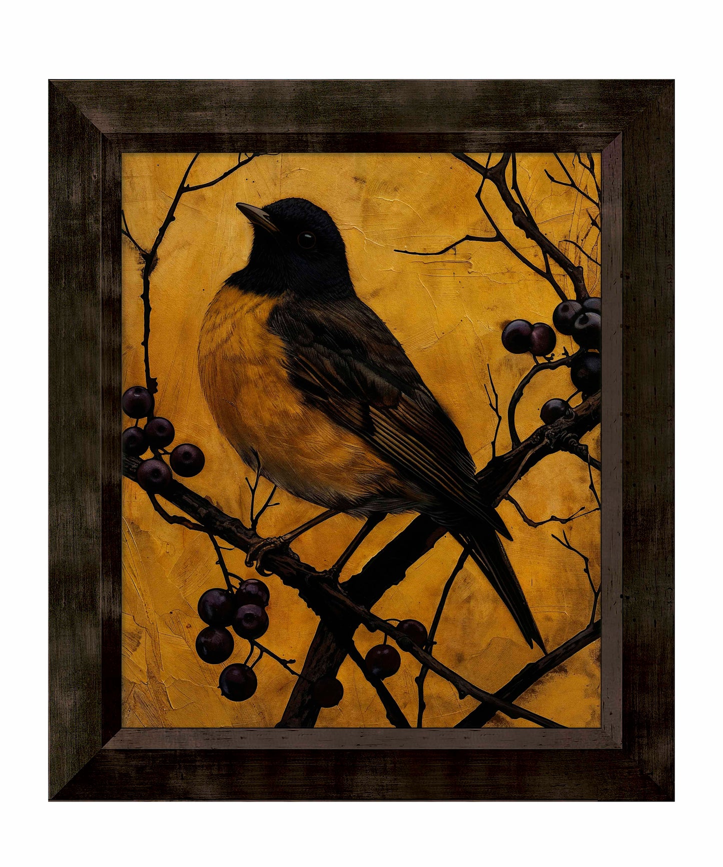 Golden Twilight - Warbler Among Berries - Limited Edition Canvas