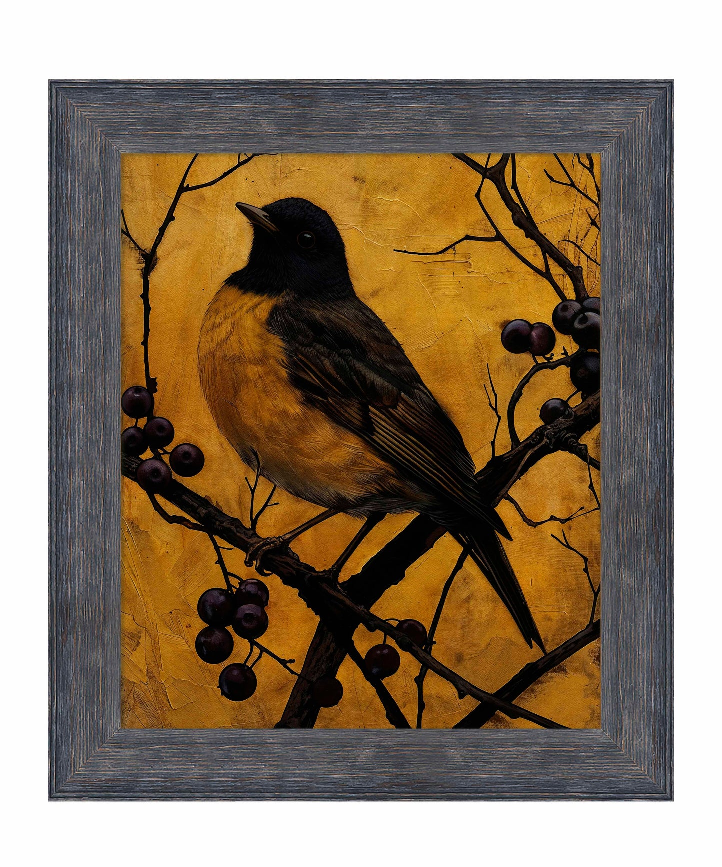 Golden Twilight - Warbler Among Berries - Limited Edition Canvas