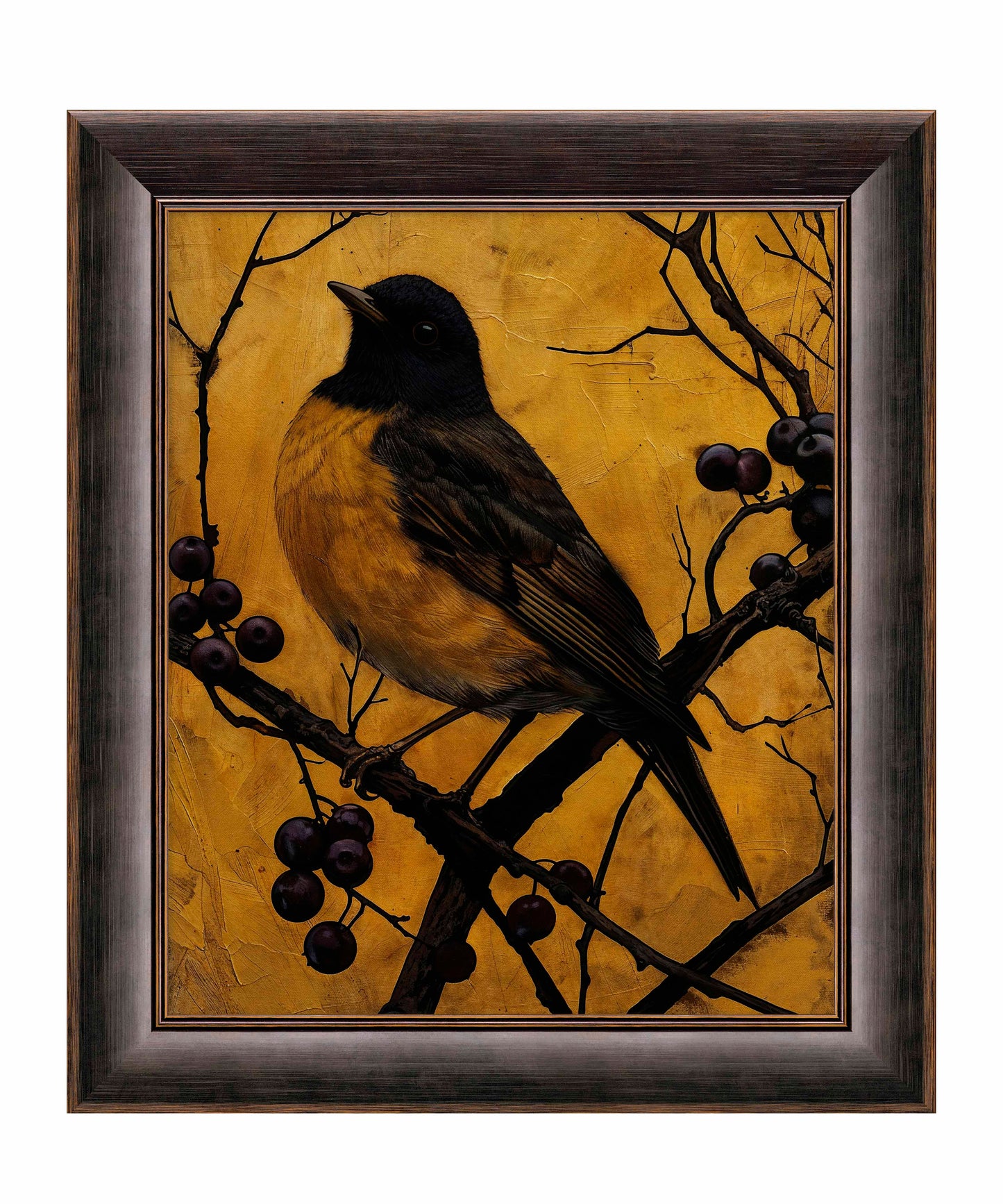 Golden Twilight - Warbler Among Berries - Limited Edition Canvas