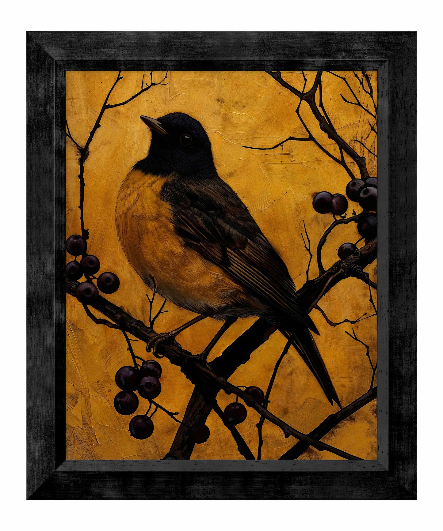 Golden Twilight - Warbler Among Berries - Limited Edition Canvas