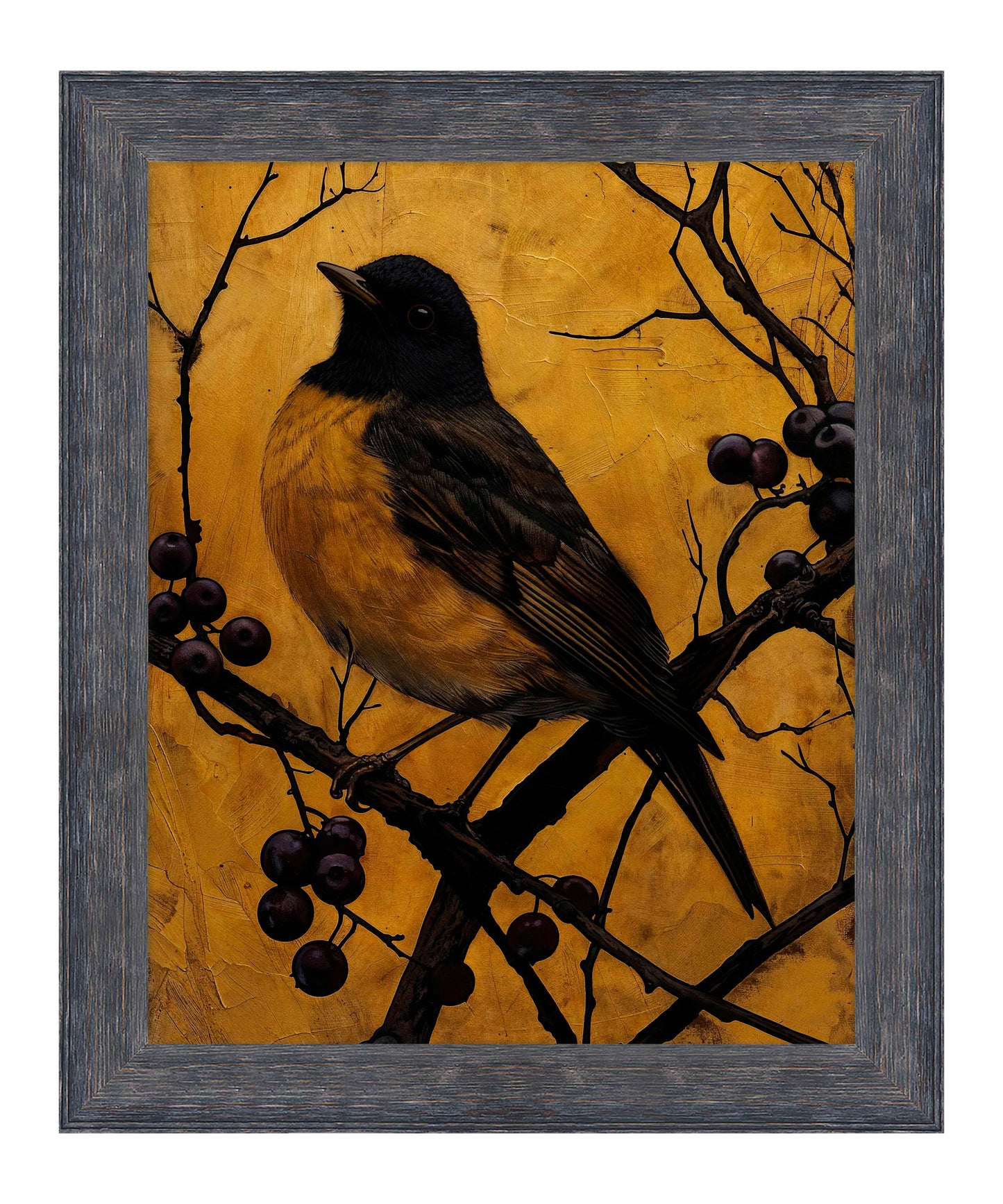 Golden Twilight - Warbler Among Berries - Limited Edition Canvas