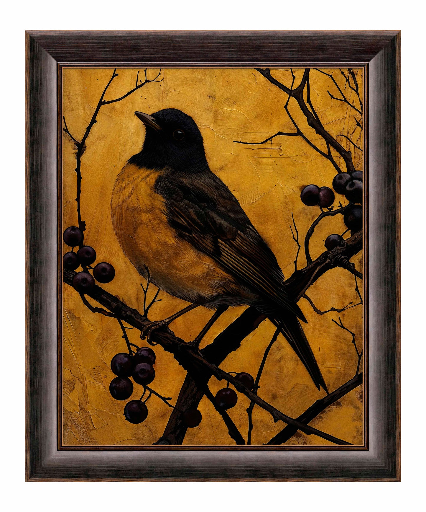 Golden Twilight - Warbler Among Berries - Limited Edition Canvas