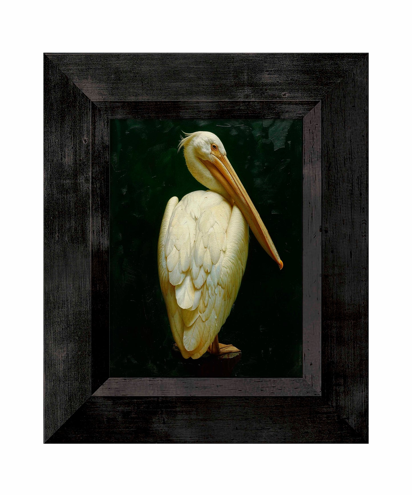 Regal Poise - Pelican in Ivory Elegance - Limited Edition Canvas