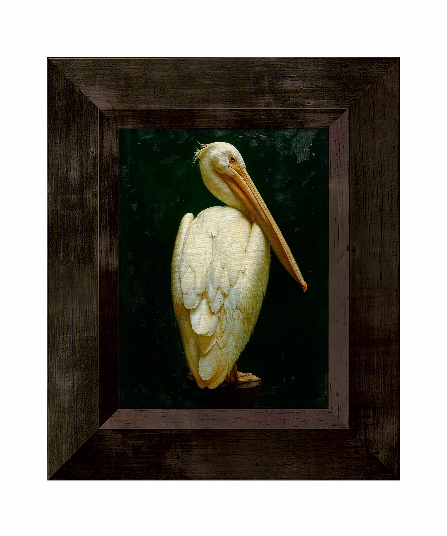 Regal Poise - Pelican in Ivory Elegance - Limited Edition Canvas