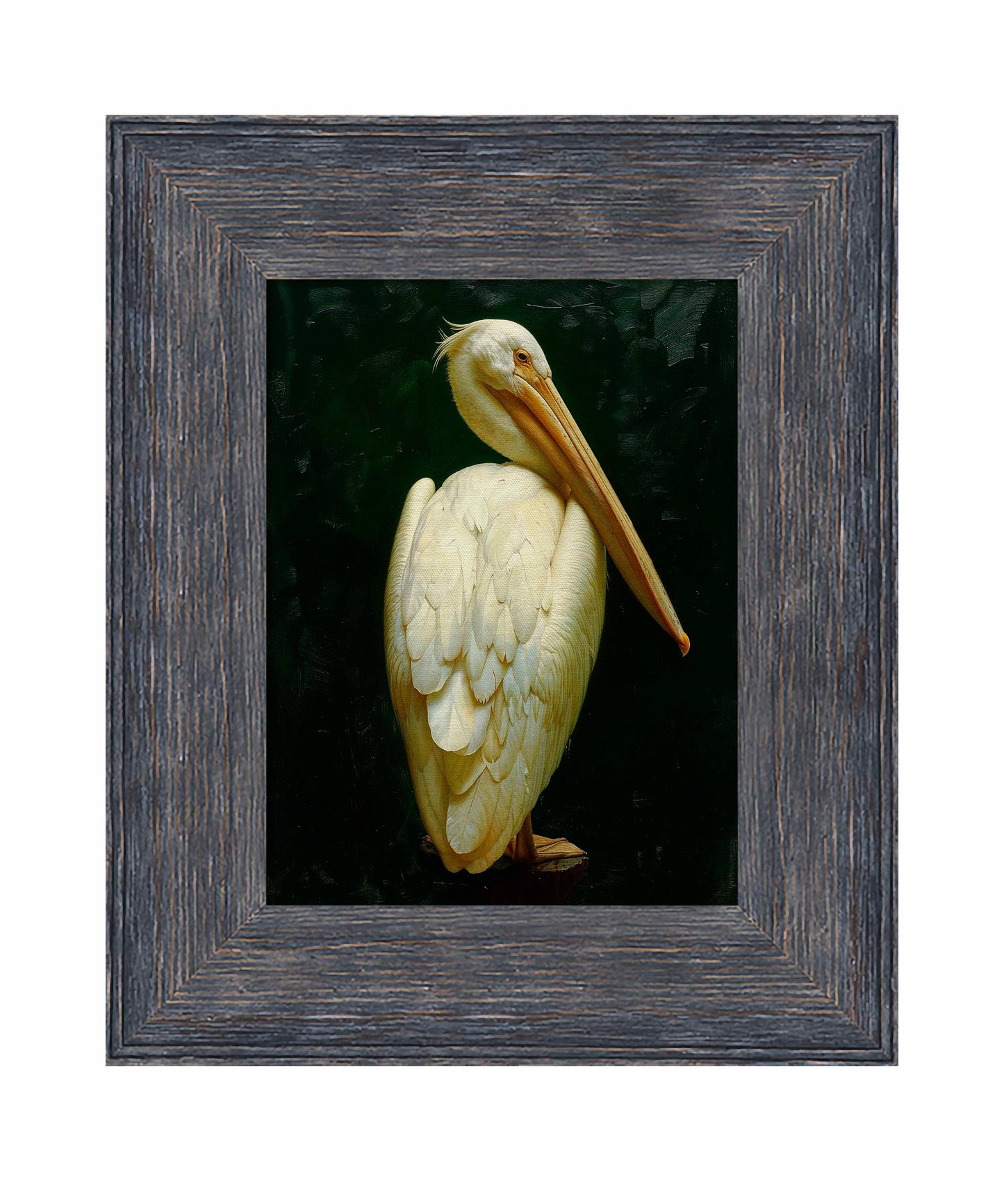 Regal Poise - Pelican in Ivory Elegance - Limited Edition Canvas
