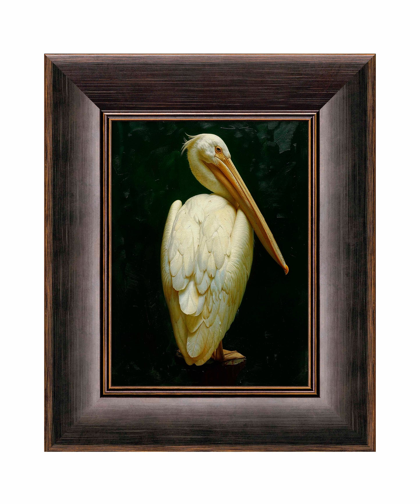Regal Poise - Pelican in Ivory Elegance - Limited Edition Canvas