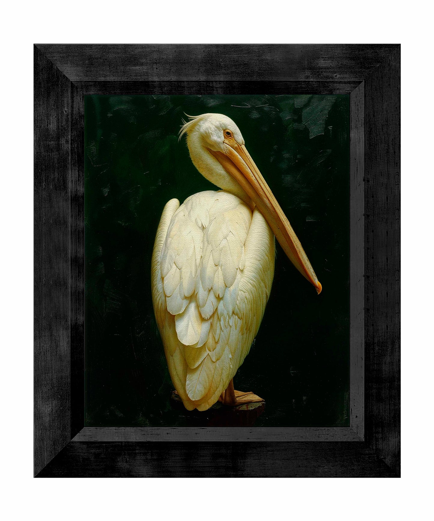 Regal Poise - Pelican in Ivory Elegance - Limited Edition Canvas