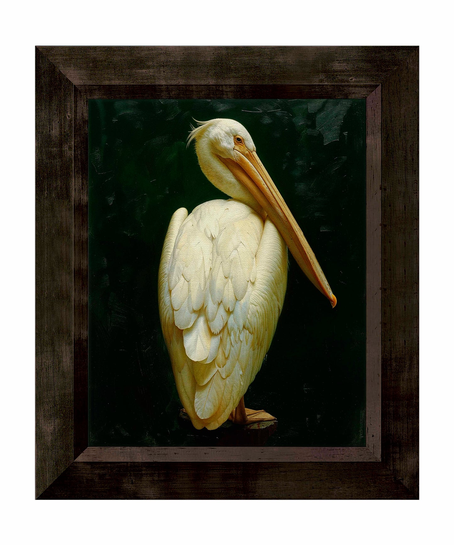 Regal Poise - Pelican in Ivory Elegance - Limited Edition Canvas