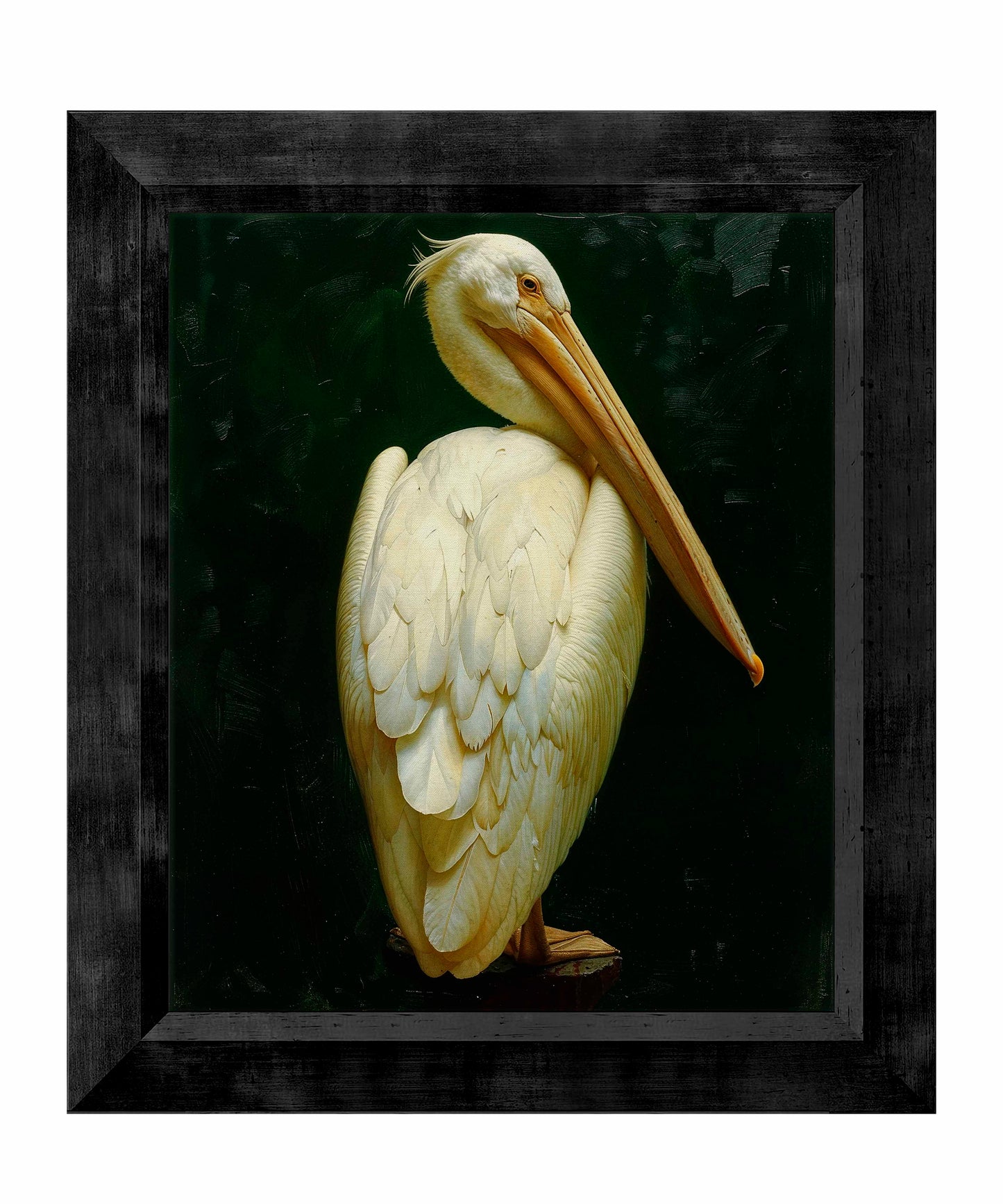 Regal Poise - Pelican in Ivory Elegance - Limited Edition Canvas