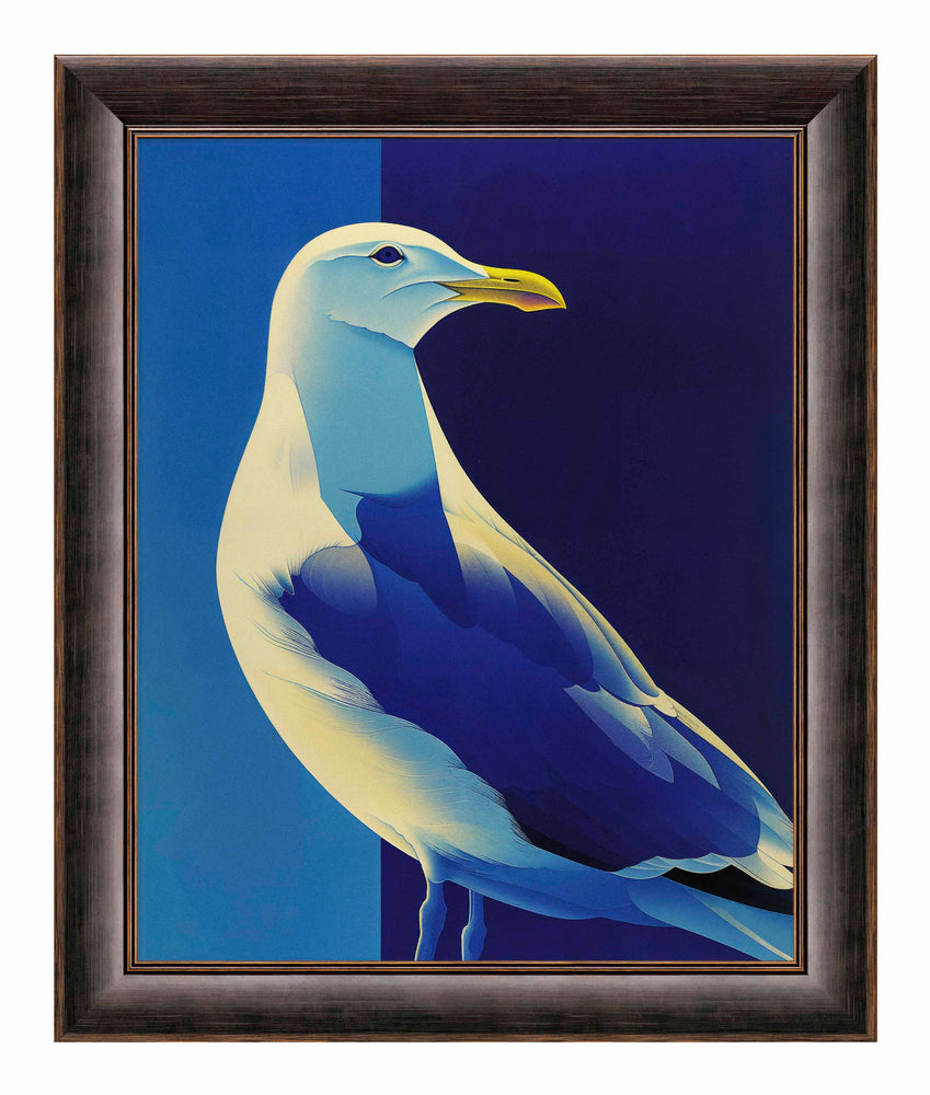 Luminous Sentinel - Seagull in Azure Light - Limited Edition Canvas