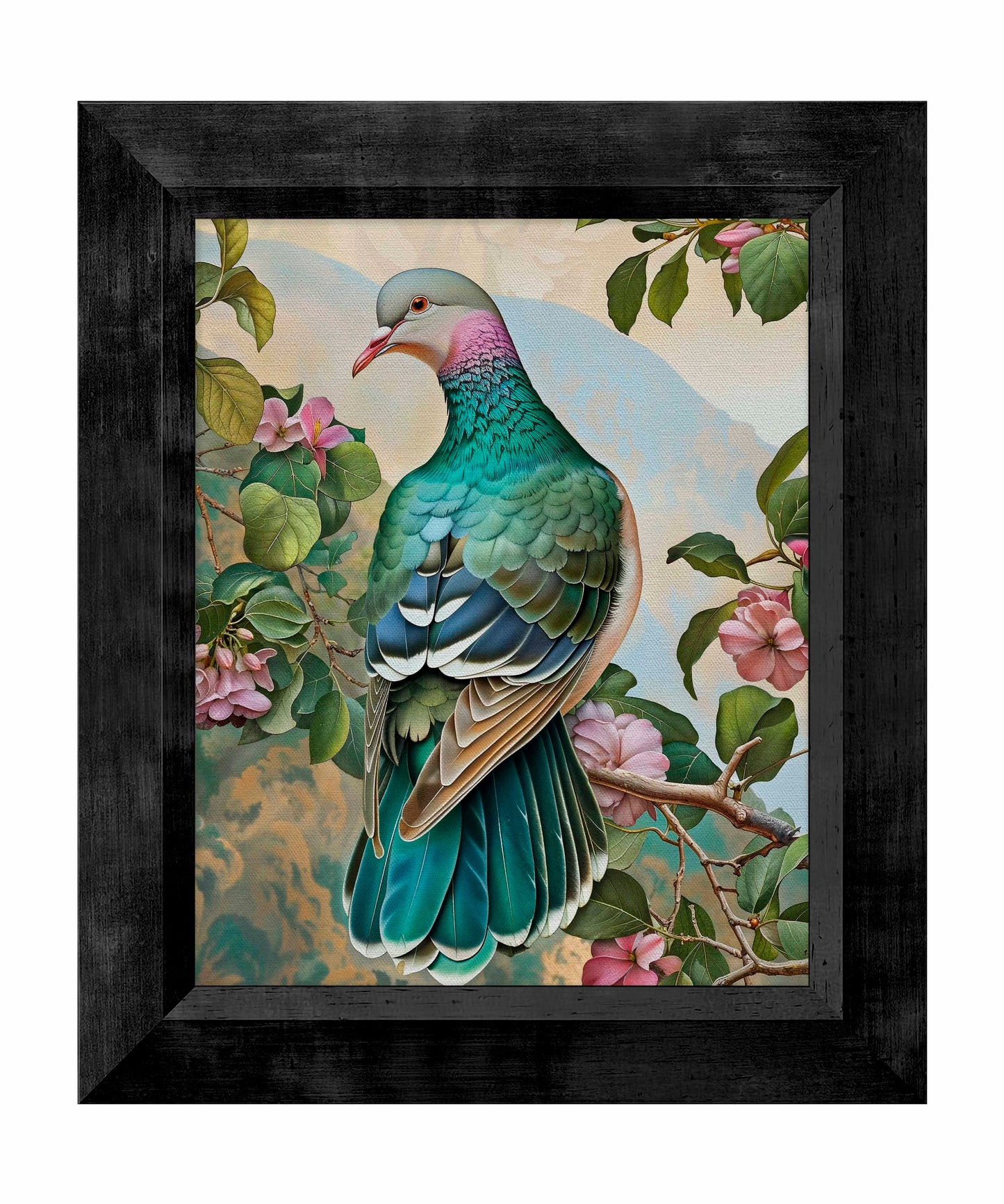 Verdant Splendor - Dove Amidst Blossoms - Limited Edition Canvas