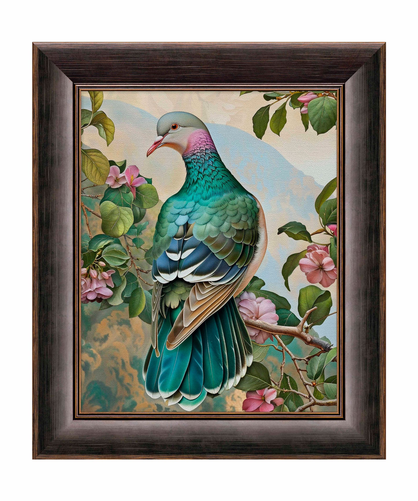 Verdant Splendor - Dove Amidst Blossoms - Limited Edition Canvas
