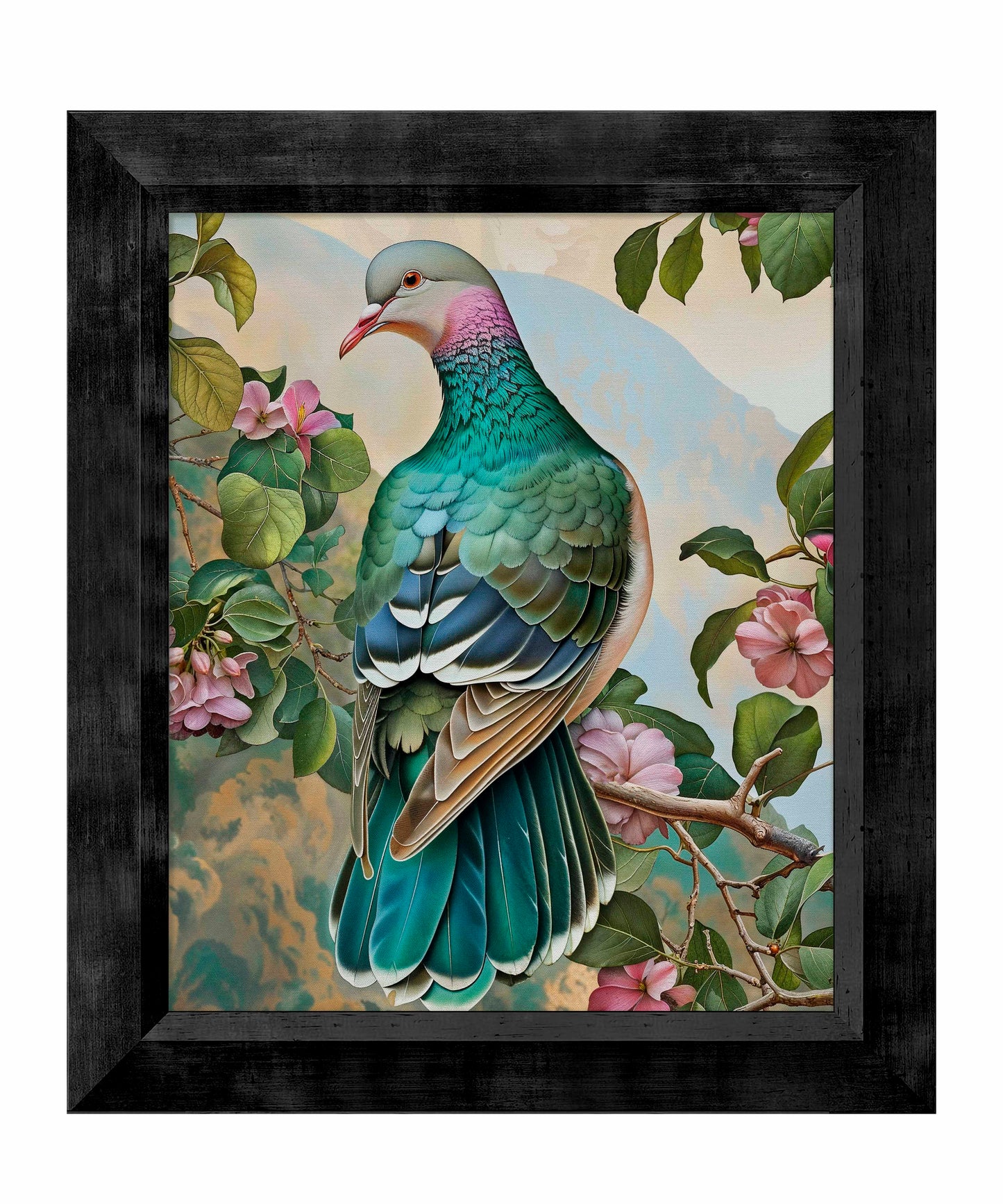 Verdant Splendor - Dove Amidst Blossoms - Limited Edition Canvas
