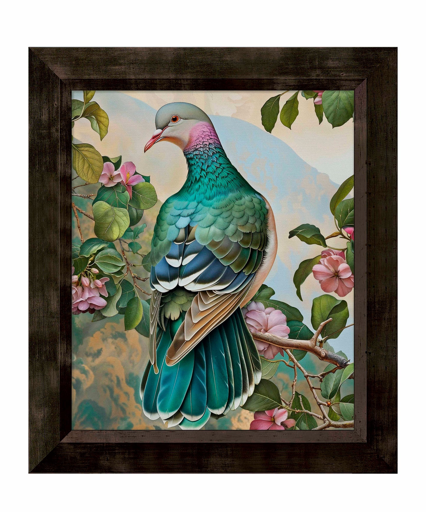 Verdant Splendor - Dove Amidst Blossoms - Limited Edition Canvas