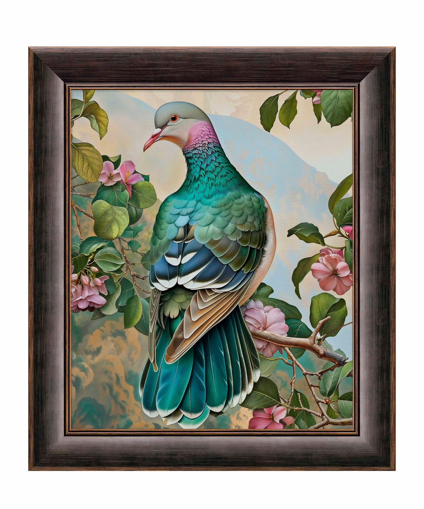 Verdant Splendor - Dove Amidst Blossoms - Limited Edition Canvas